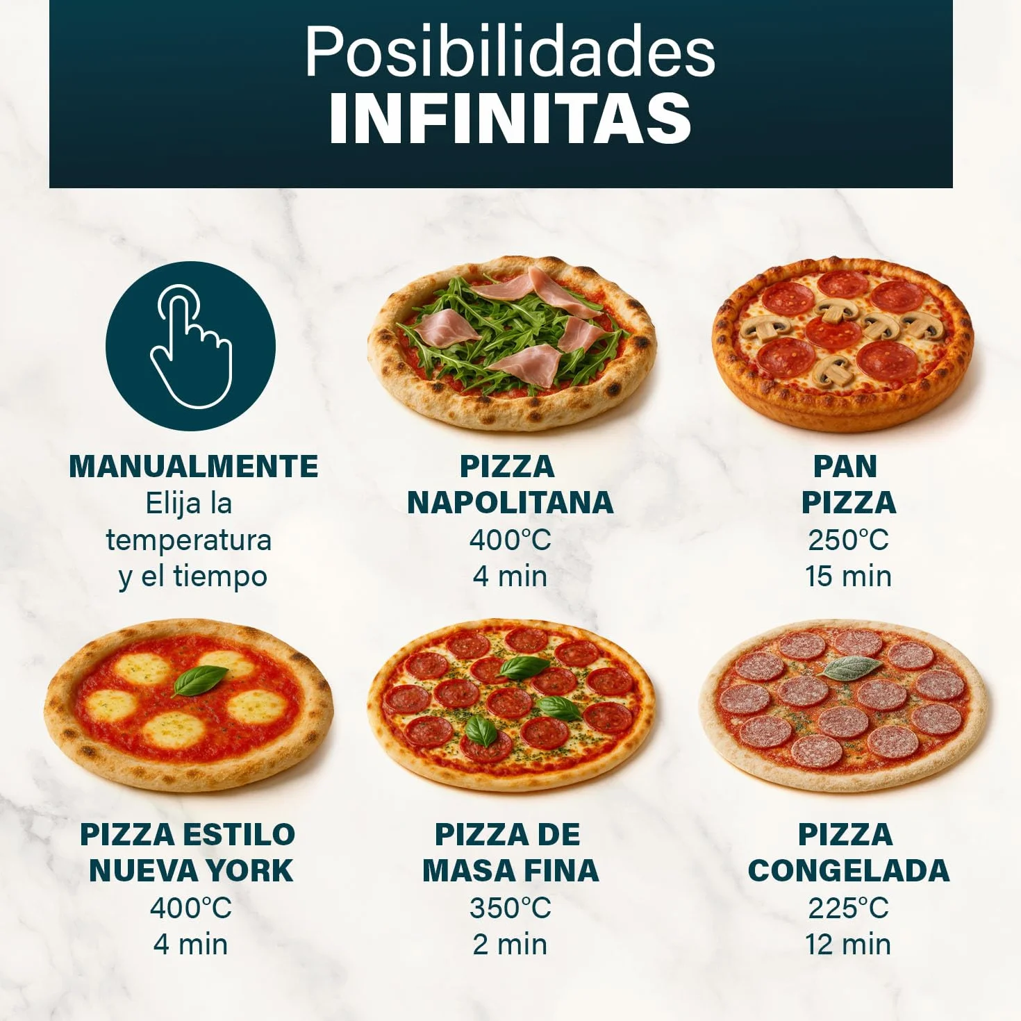 Princess Horno para Pizza Pro Max 15L 400°C 2100W Control Digital Piedra y Pala Incluidas