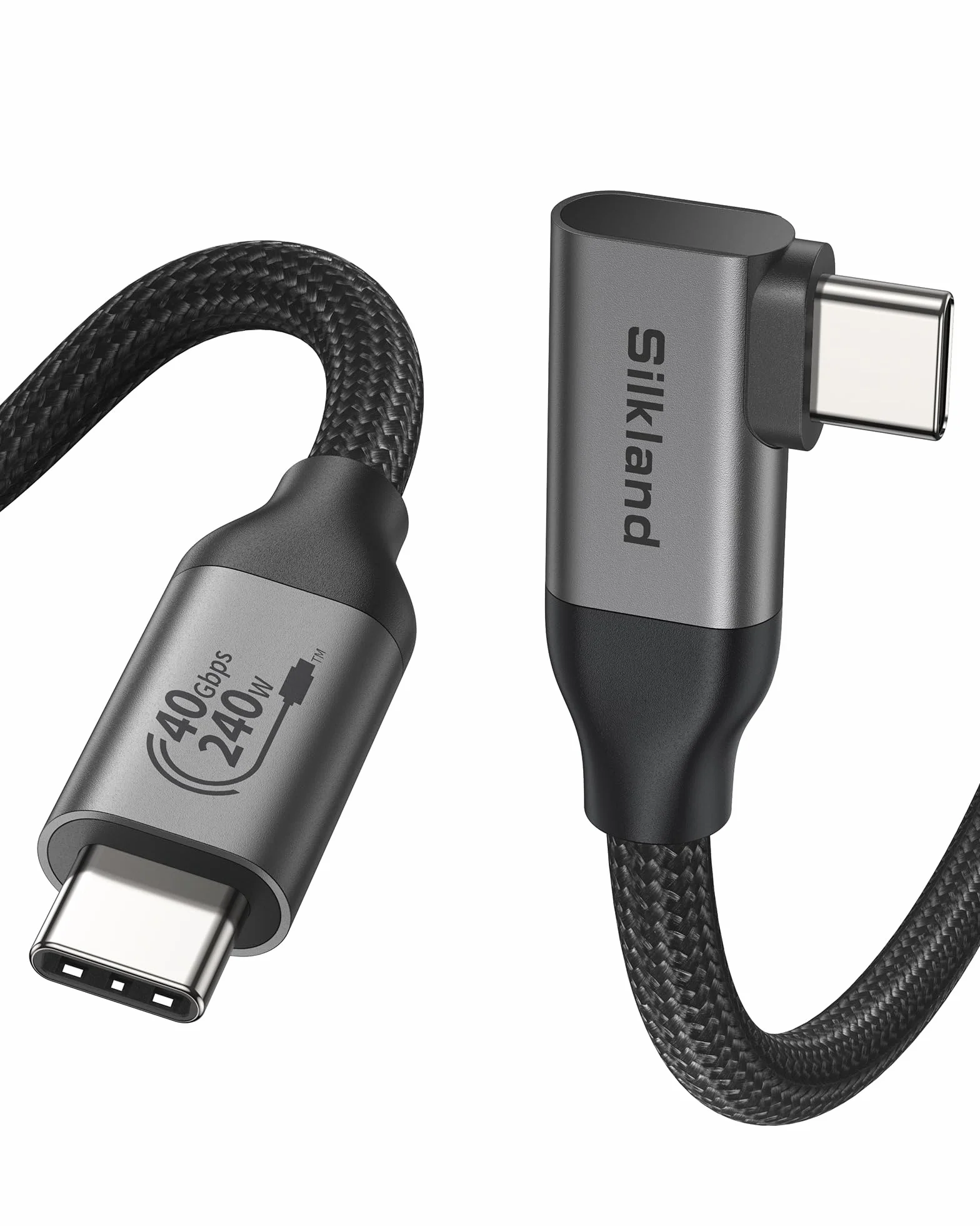 Silkland Cable Thunderbolt 4 de 40Gbps de 1,5 m, cable de datos USB4, 8K/6K/5K a 60Hz, 4K a 144Hz, 240W PD3.1 USBC con cable Thunderbolt 5 para MacBook, iMac, PSSD, Dock, iPhone 16/15, Android Auto