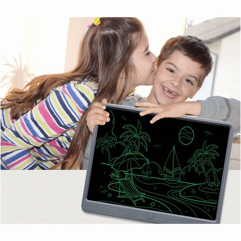 Mesa de escritura LCD de 21 pulgadas Mesa de dibujo para niños Pizarra de aprendizaje Pizarra de grafiti monocromática para escritura a mano