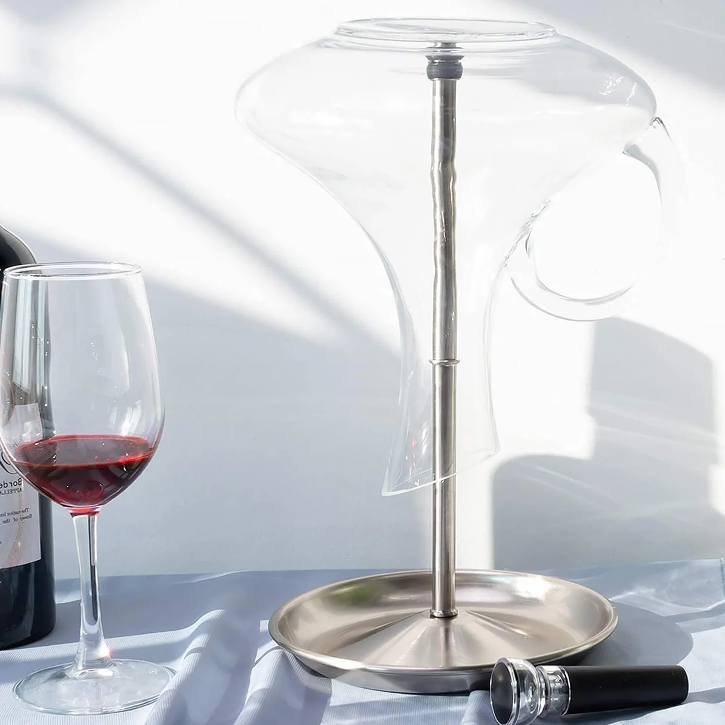 Soporte Secado Decantador Vino Acero Inoxidable 32 cm