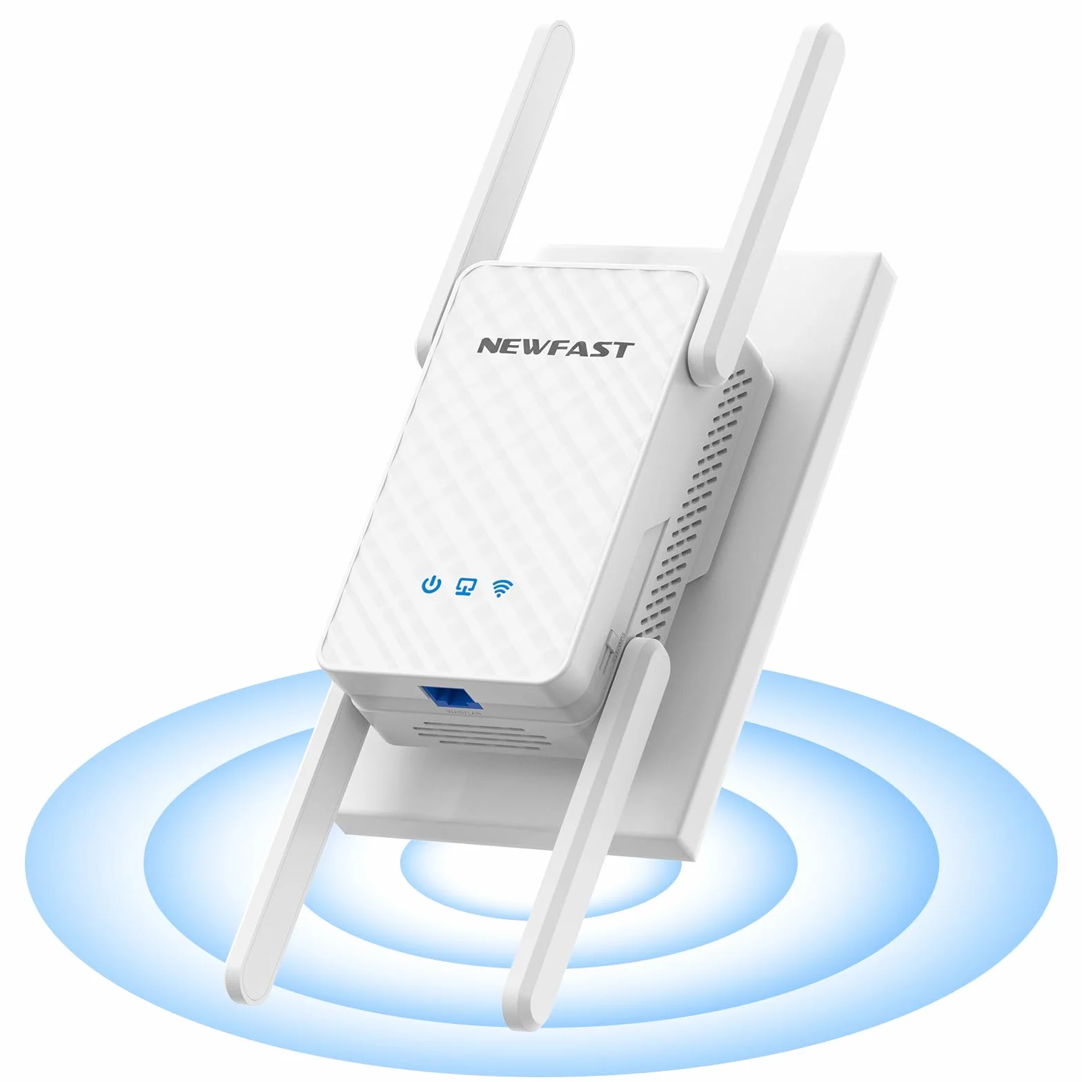 NEWFAST Repetidor WiFi 3000Mbps Amplificador Señal WiFi AX3000 Repetidor WiFi6 5.8/2.4GHz, Puerto Gigabit, 4 Antenas, WPA3, IEEE802.11ax/AC/b/g/n
