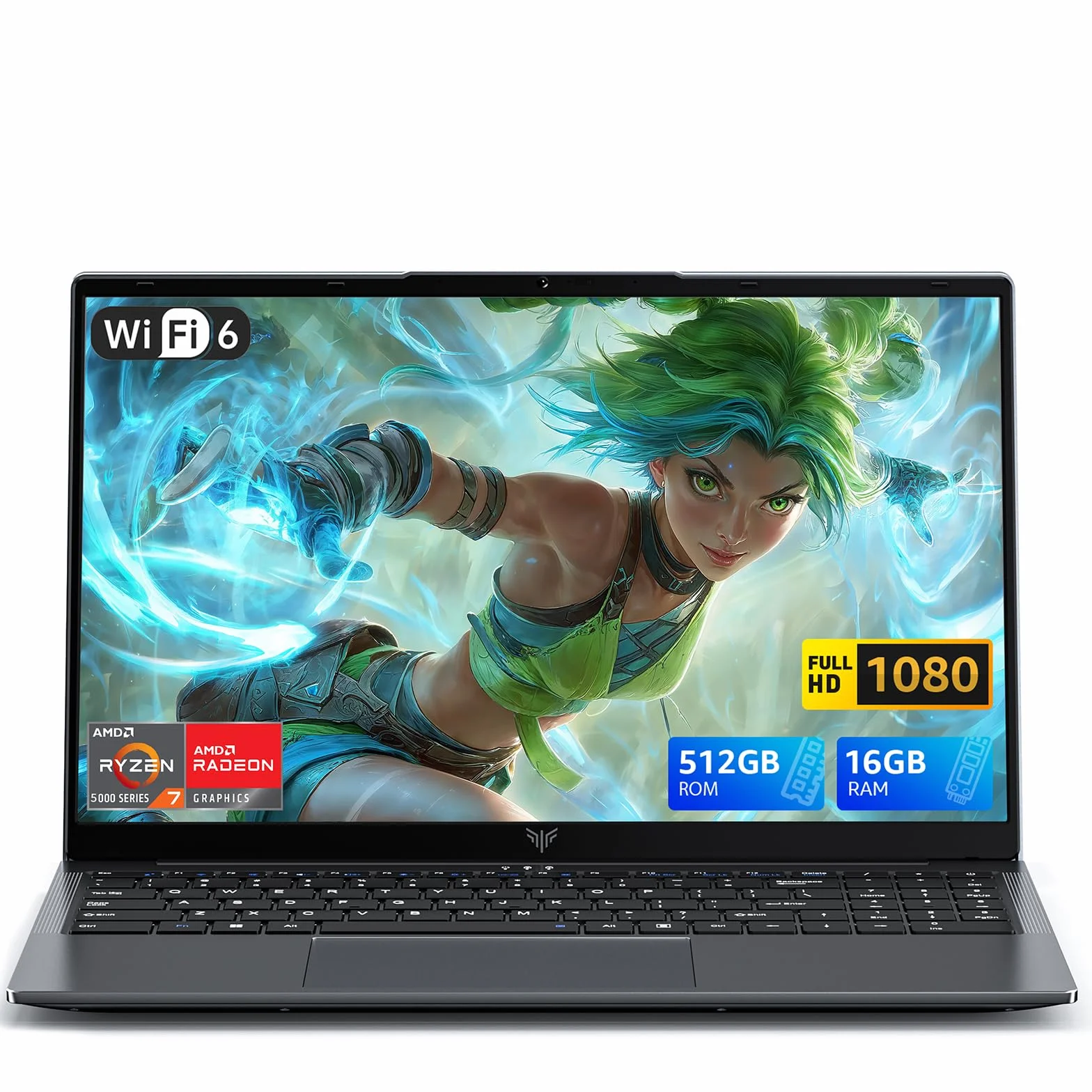 ACEMAGIC 15,6 Pulgadas Ordenador Portátil Procesador Ryzen 7 5700U hasta 4,3 GHz, 8 Núcleos 16 Hilos, 16GB DDR4 512GB SSD Expansión 2TB, Portatil FHD, WiFi 6, BT5.2, HDMI, Type-C, USB, Laptop Gris