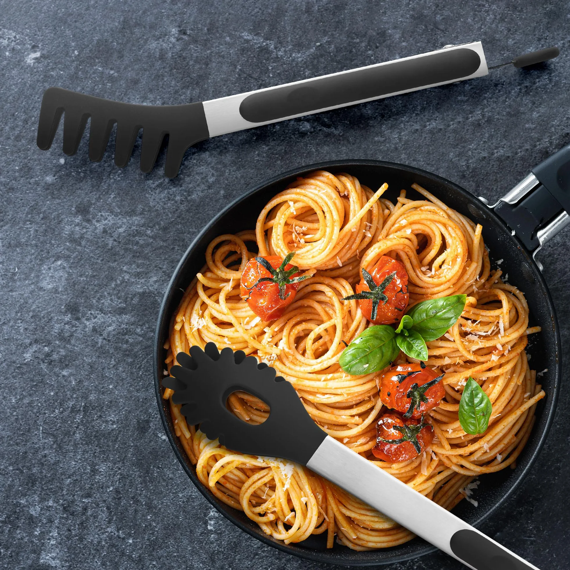 Pinzas de Pasta para Espaguetis de Silicona Resistentes al Calor 9 y 12 Pulgadas