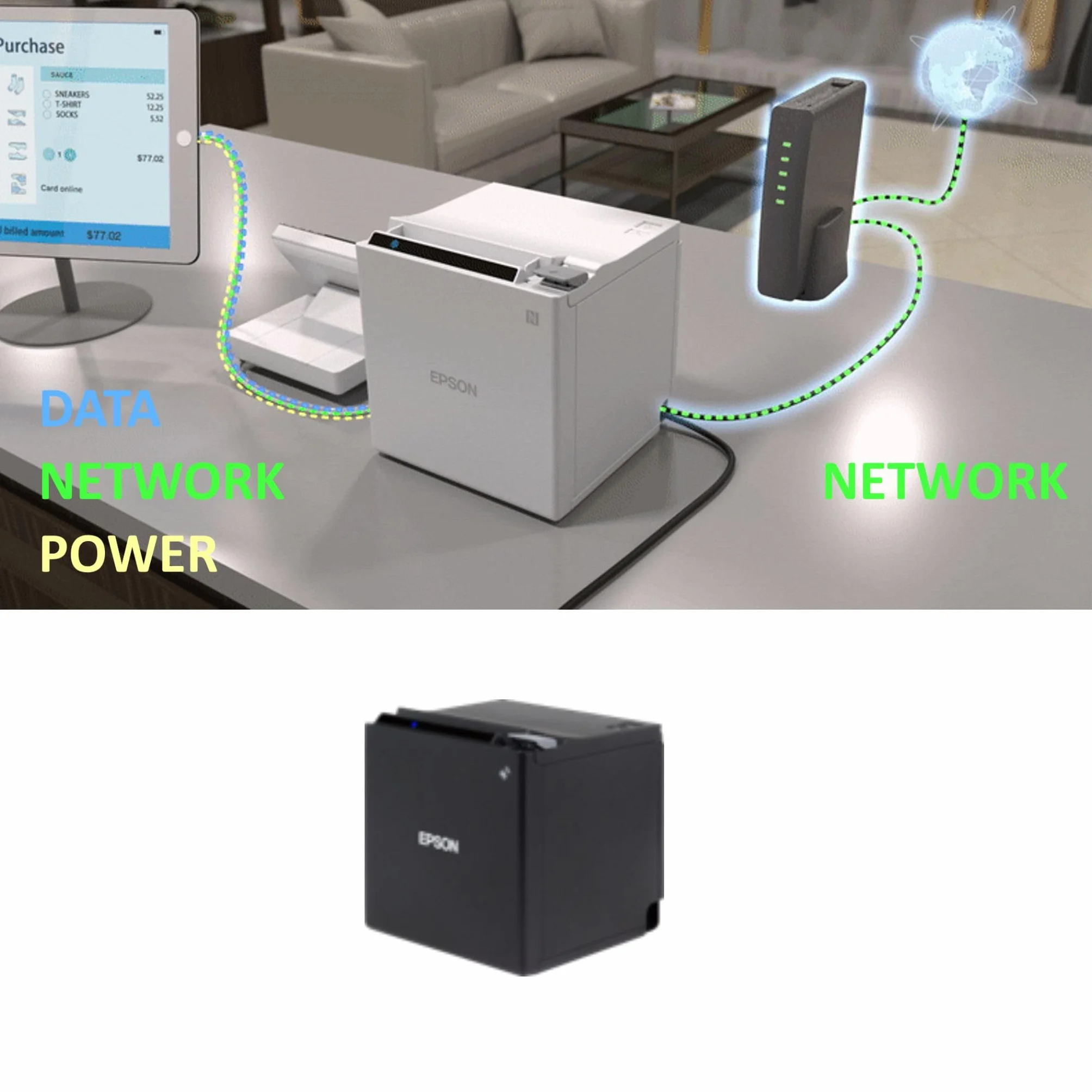Epson TM-M30 Térmico POS printer 203 x 203 DPI - Terminal de punto de venta (Térmico, POS printer, 200 mm/s, 203 x 203 DPI, Negro, 360000 h)