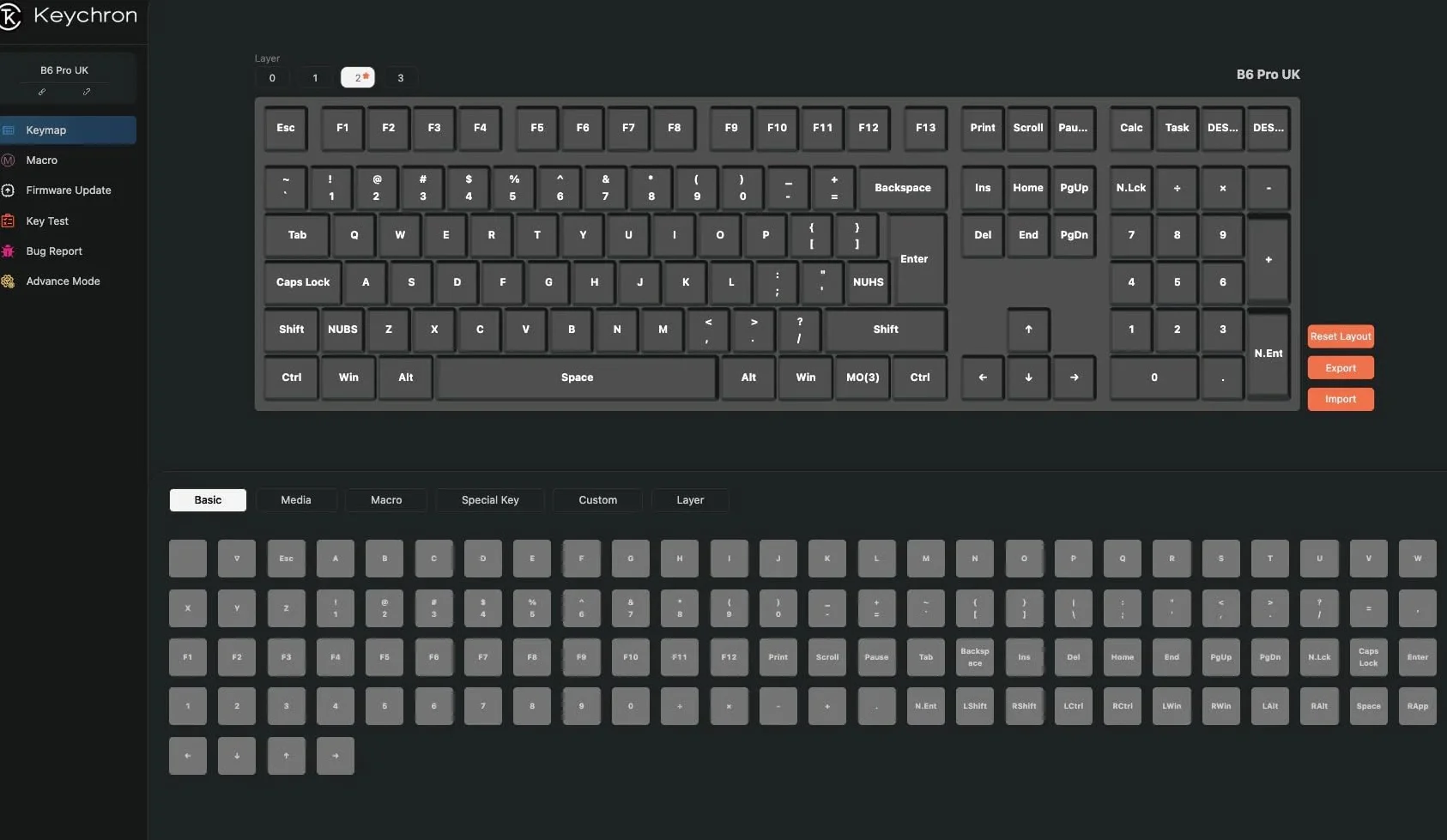 Keychron Teclado inalámbrico B6 Pro Ultra Delgado Full Size Layout Italiano ISO QWERTY, configurable ZMK, Teclas PBT, 3 Modos 2,4 GHz/Bluetooth/cableado, Compatible con Win/Mac/Linux, Gris Espacial