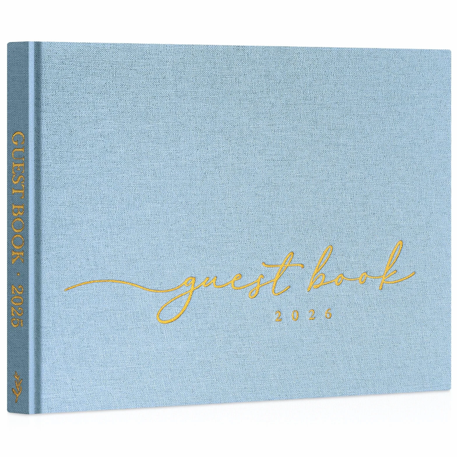 Libro Firmas de Boda 108 Páginas en Blanco, Lino, Azul