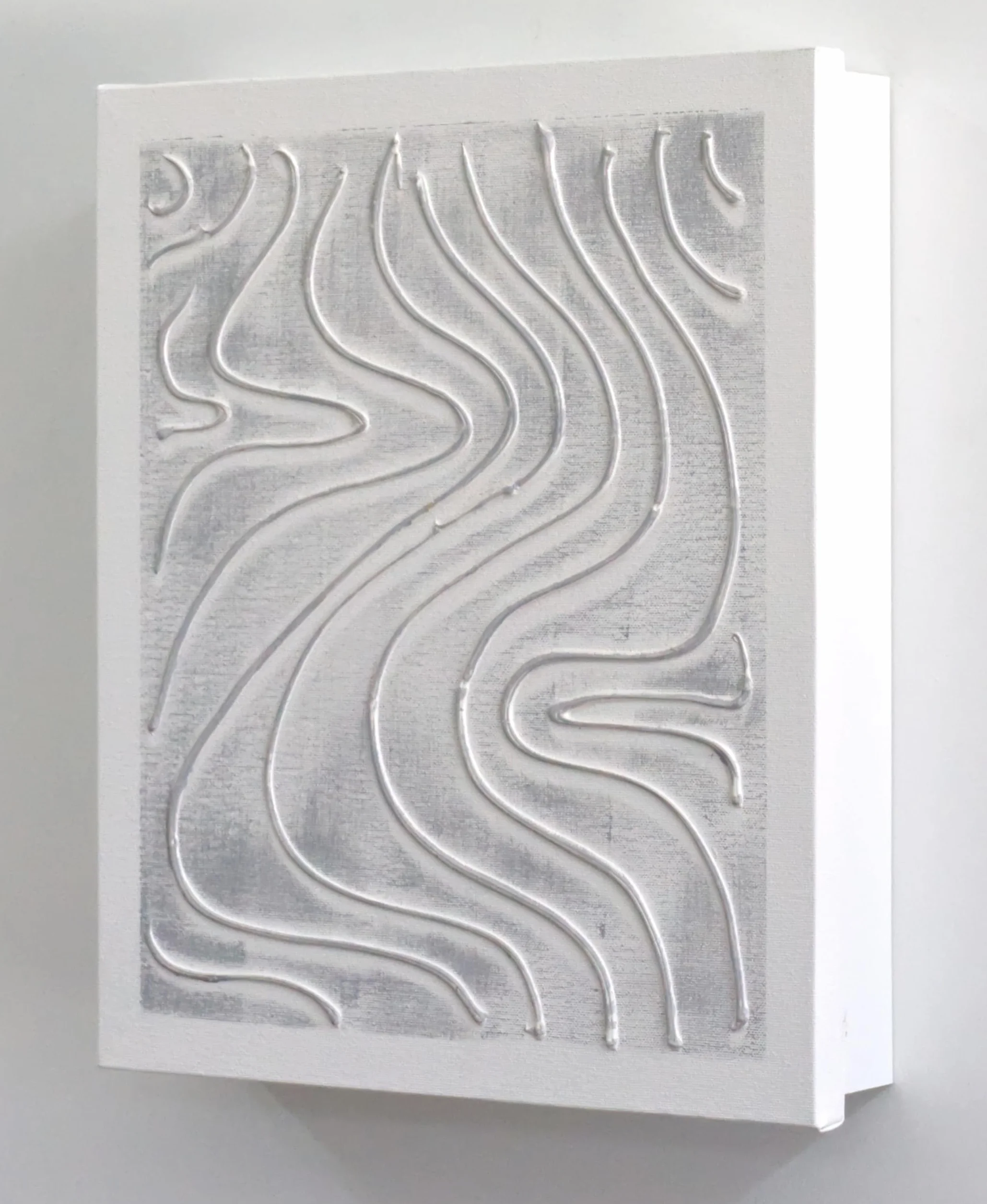 Armario para Llaves Pintado a Mano, con Relieve, Minimalista, 15 Ganchos, Gris y Blanco