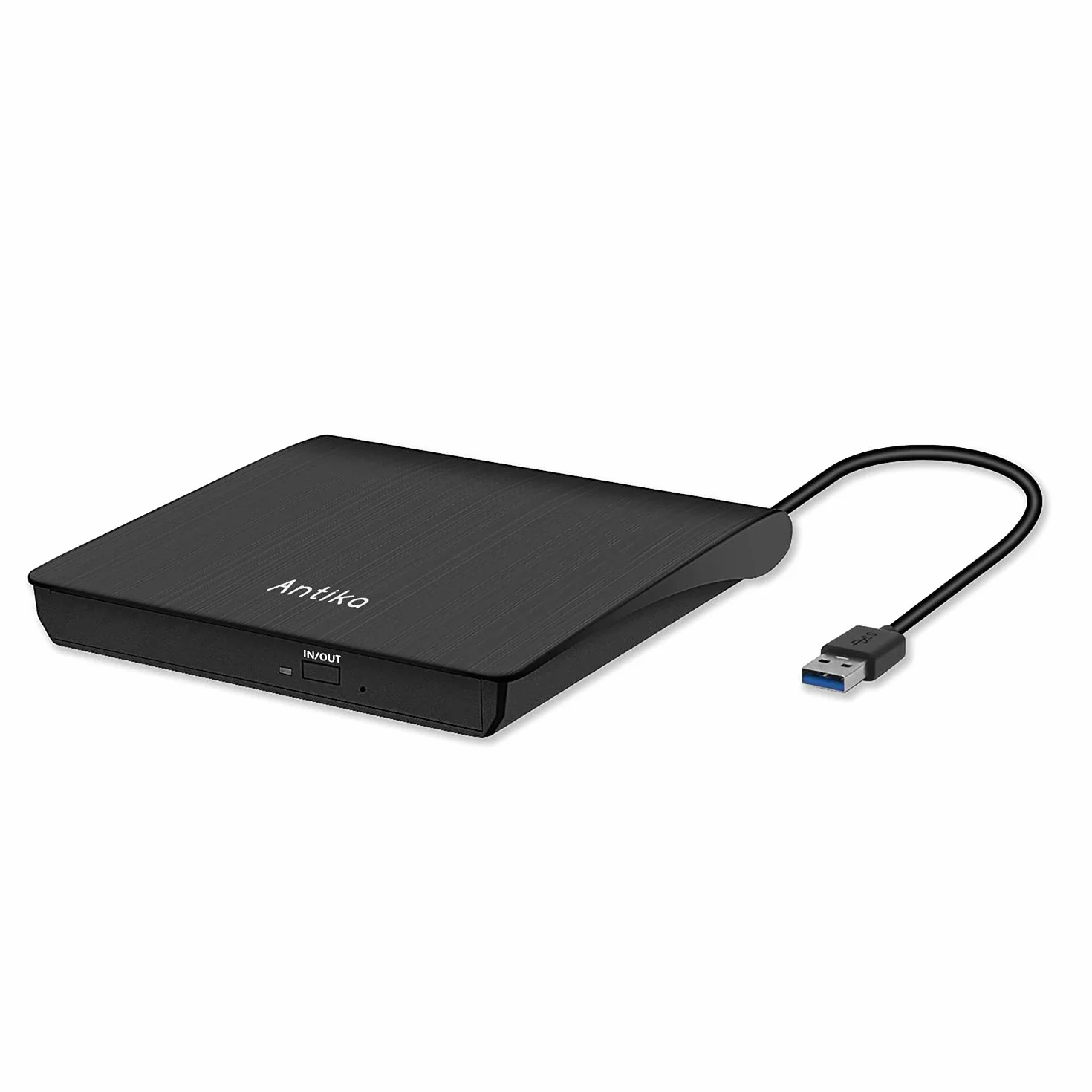 Antika Grabadora de DVD/CD Externa USB 3.0 Portátil Diseño Ultra Delgado, Lector de DVD/CD con Capacidad de Corrección de Errores, Compatible con WIN98/XP/WIN7/WIN8/WIN10/XP/Mac OS 8.6