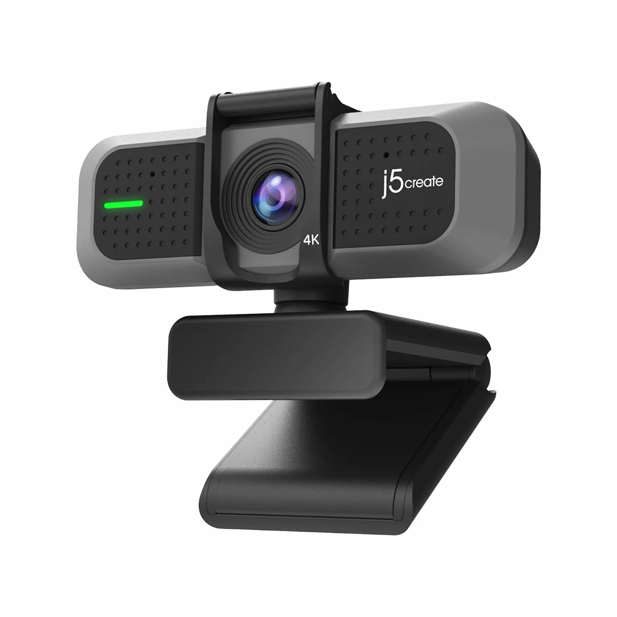 j5create Webcam Gran Angular 4K con micrófono/Pantalla de privacidad para videoconferencias, Streaming, grabación y enseñanza Online, Compatible con Zoom, Skype, Teams, OBS y más (JVU430)