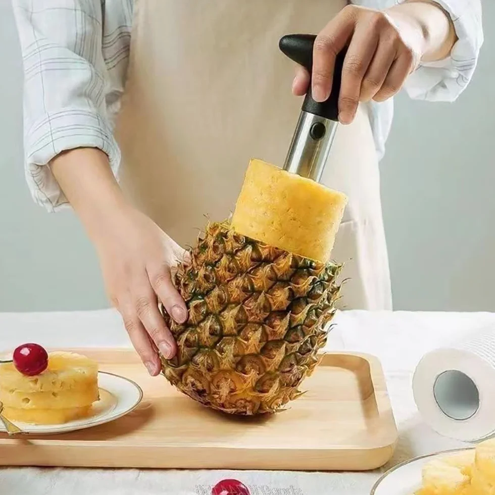 Cortador de Piña de Acero Inoxidable para Anillos Frutas Pelador Descorazonador