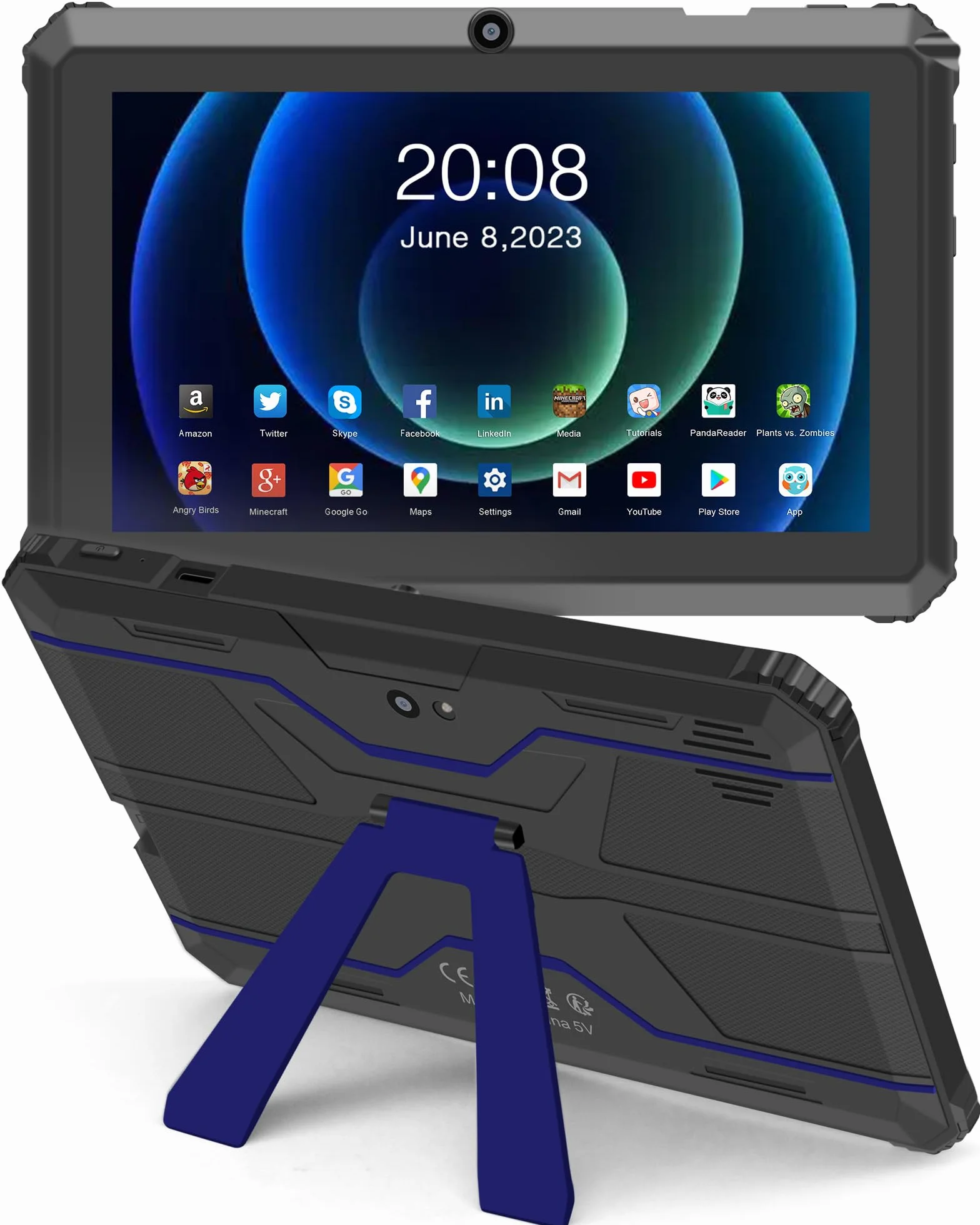 Tablet Android, Tablet 7 Pulgadas, con Soporte, Compatible con Tarjeta TF de 256 GB, Azul