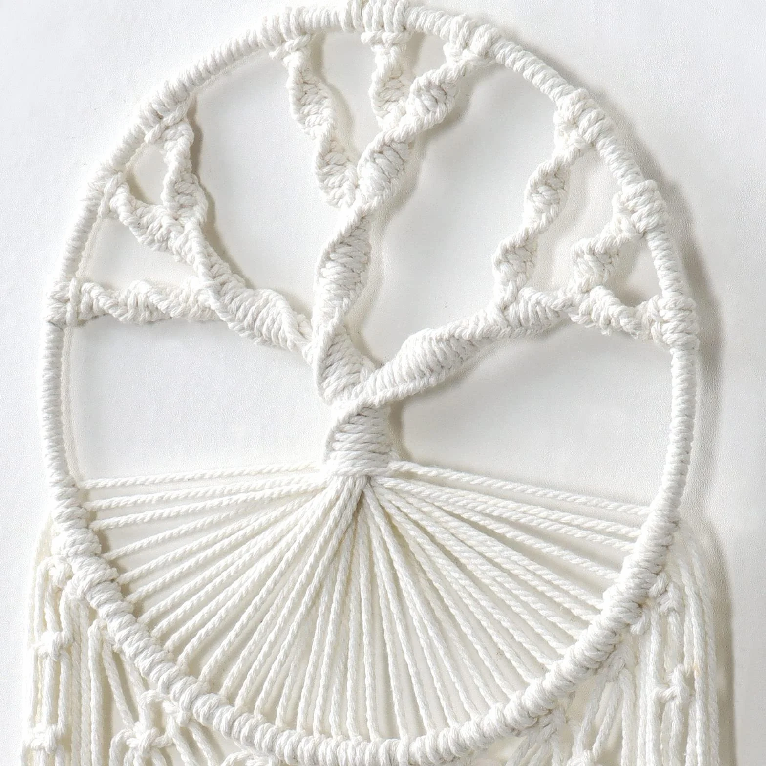 LOMOHOO Árbol de la Vida Atrapasueños Macramé Colgante de Pared Bohemio con Hoja de Plumas