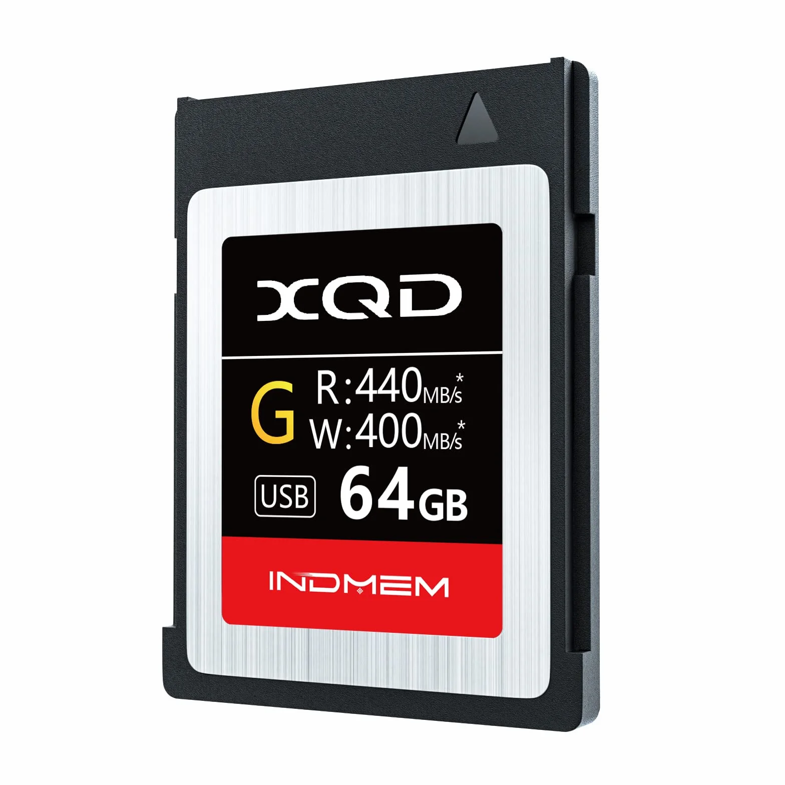 INDMEM 64GB XQD Card 5X Tough MLC XQD Flash Memory Card High Speed G Series (Read 440MB/s and Write 400MB/s)