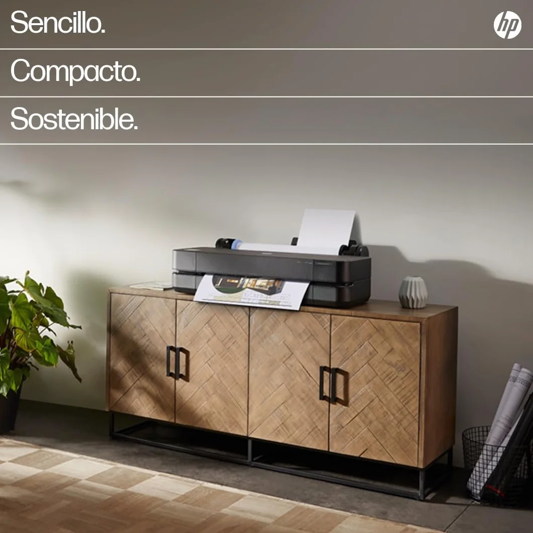 HP DesignJet T650, 61cm (5HB08D), Impresora Gran Formato, Plotter, Estándar A4-A1, 81 Impresiones A1/h, Wi-Fi,Ethernet,USB, 2400x1200 dpi,Metal Reciclado, Edición 2025, Garantía 2 Años, Click, Negro