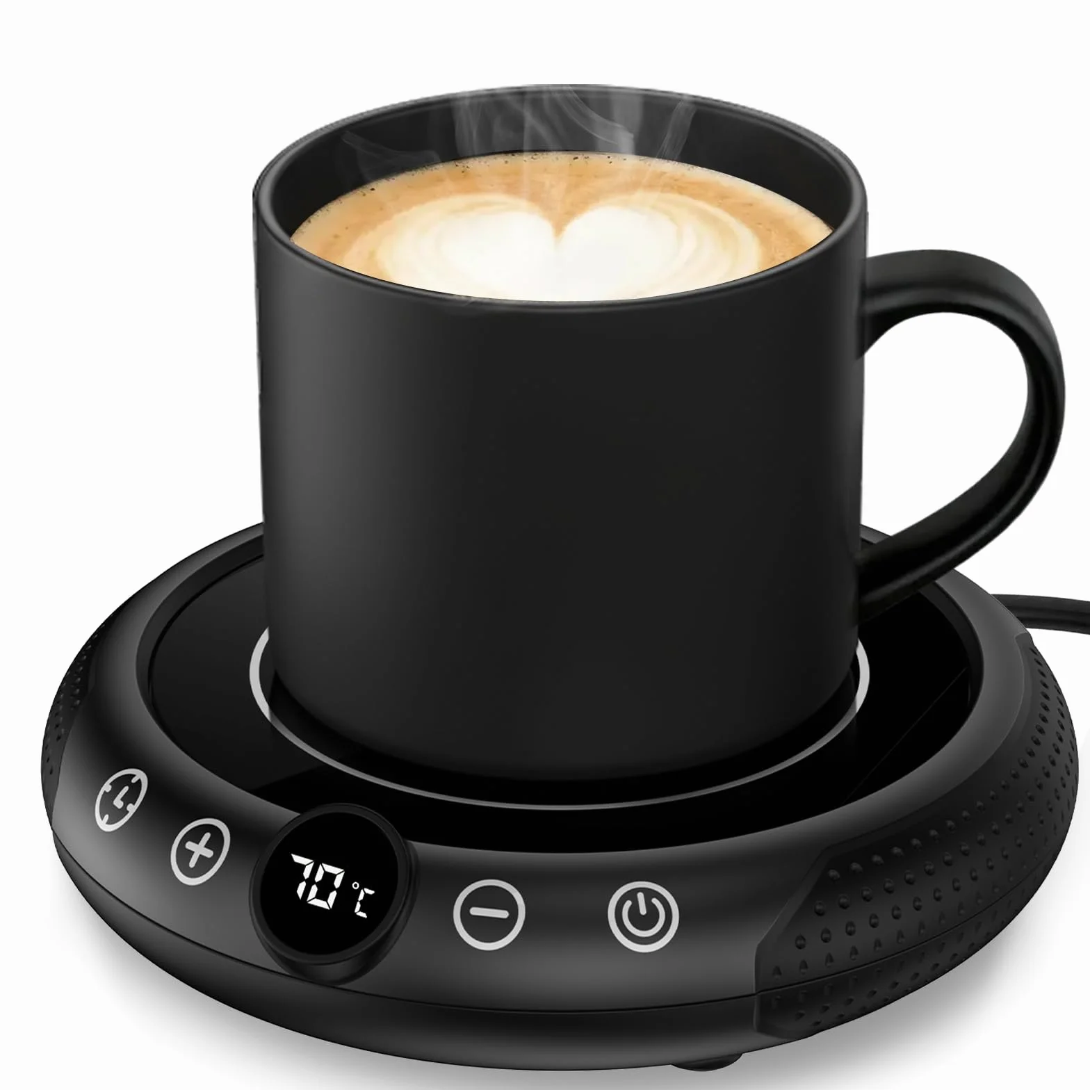 XREXS Calentador de Tazas Eléctrico para Café y Té, Mantenedor de Bebidas Calientes Portátil, Ideal para Hogar y Oficina, Compatible con Varios Tamaños de Vasos (Taza No Incluida)