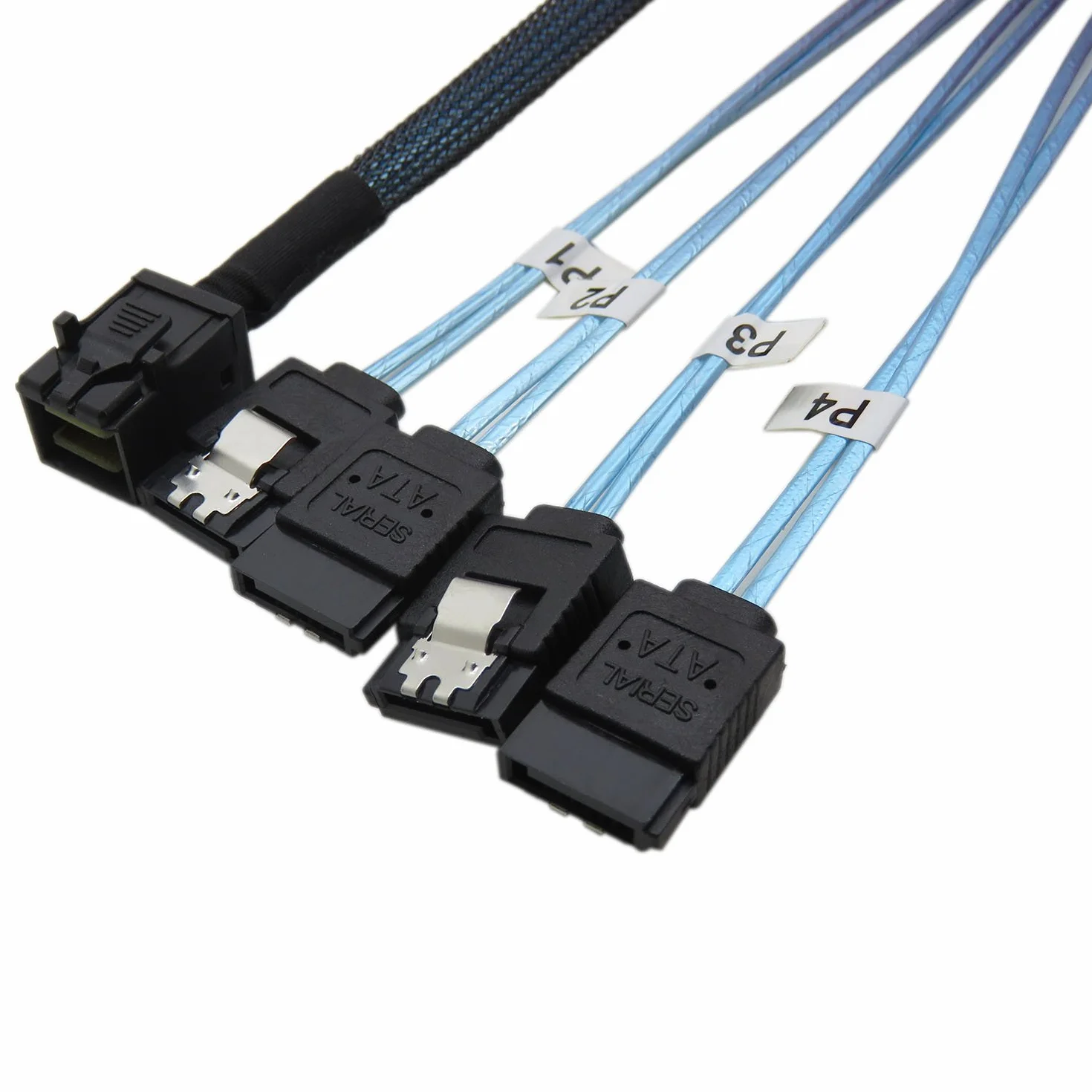 Cable interno HD Mini SAS (SFF-8643 Host) a 4 x SATA (objetivo) para disco duro (1 m)