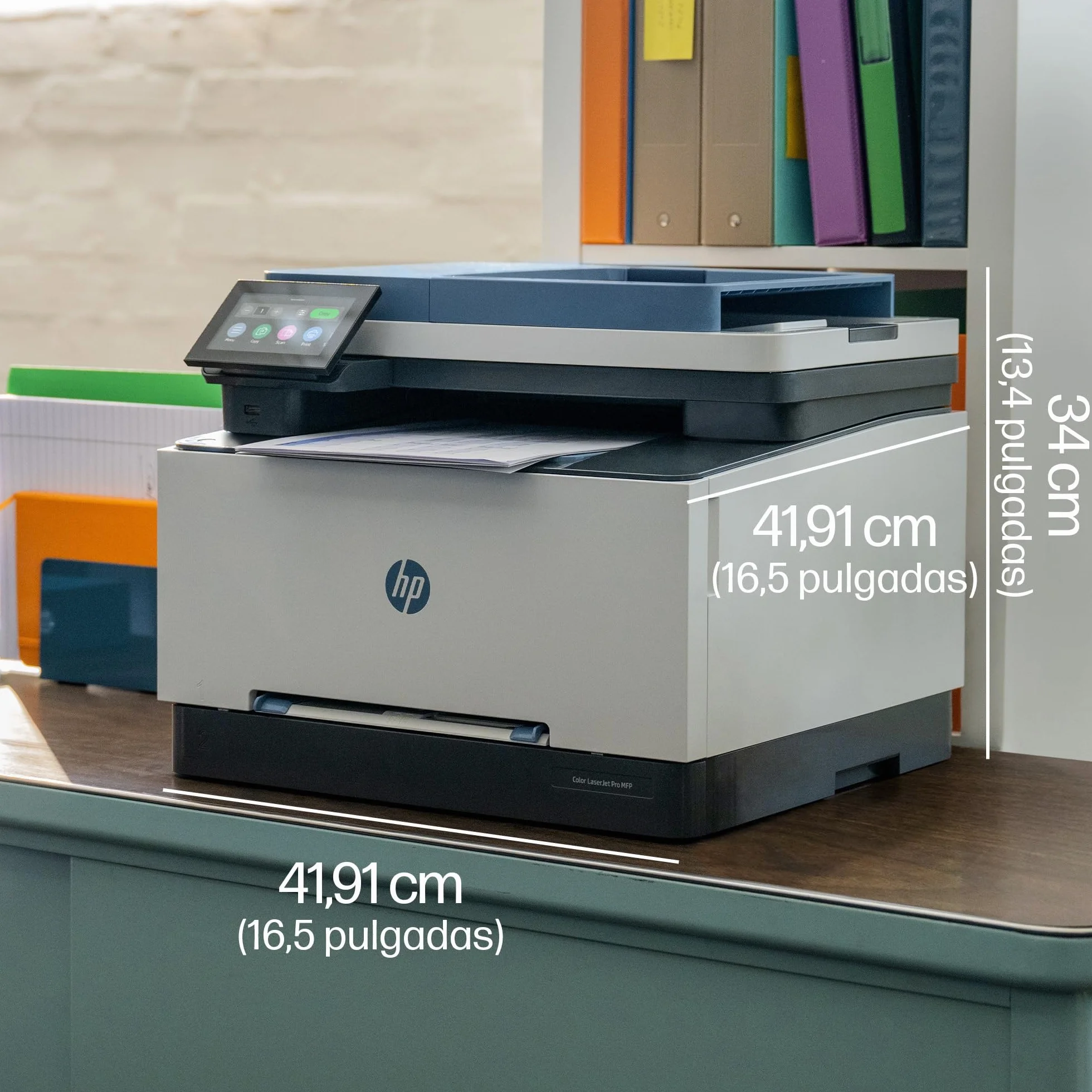 HP Color LaserJet Pro 3302sdw Impresora Láser A4 Multifunción Doble Cara Automática, Escáner, Copiadora 25ppm Wi-Fi Direct Blanca y Azul