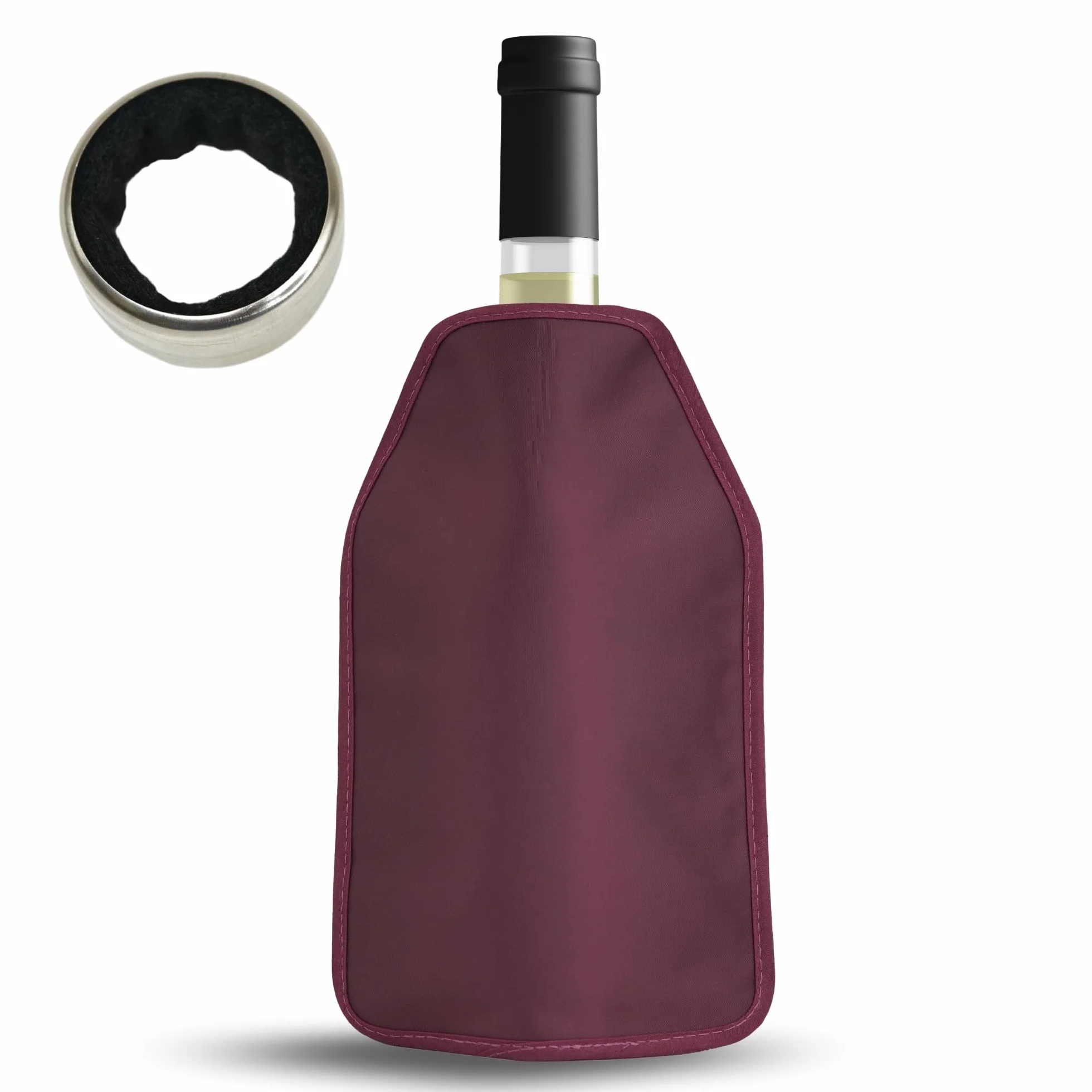 Enfriador de Botellas de Vino Reutilizable con Gel – Funda Enfriadora sin Hielo – Mantiene el Vino Frío 2h – Burdeos