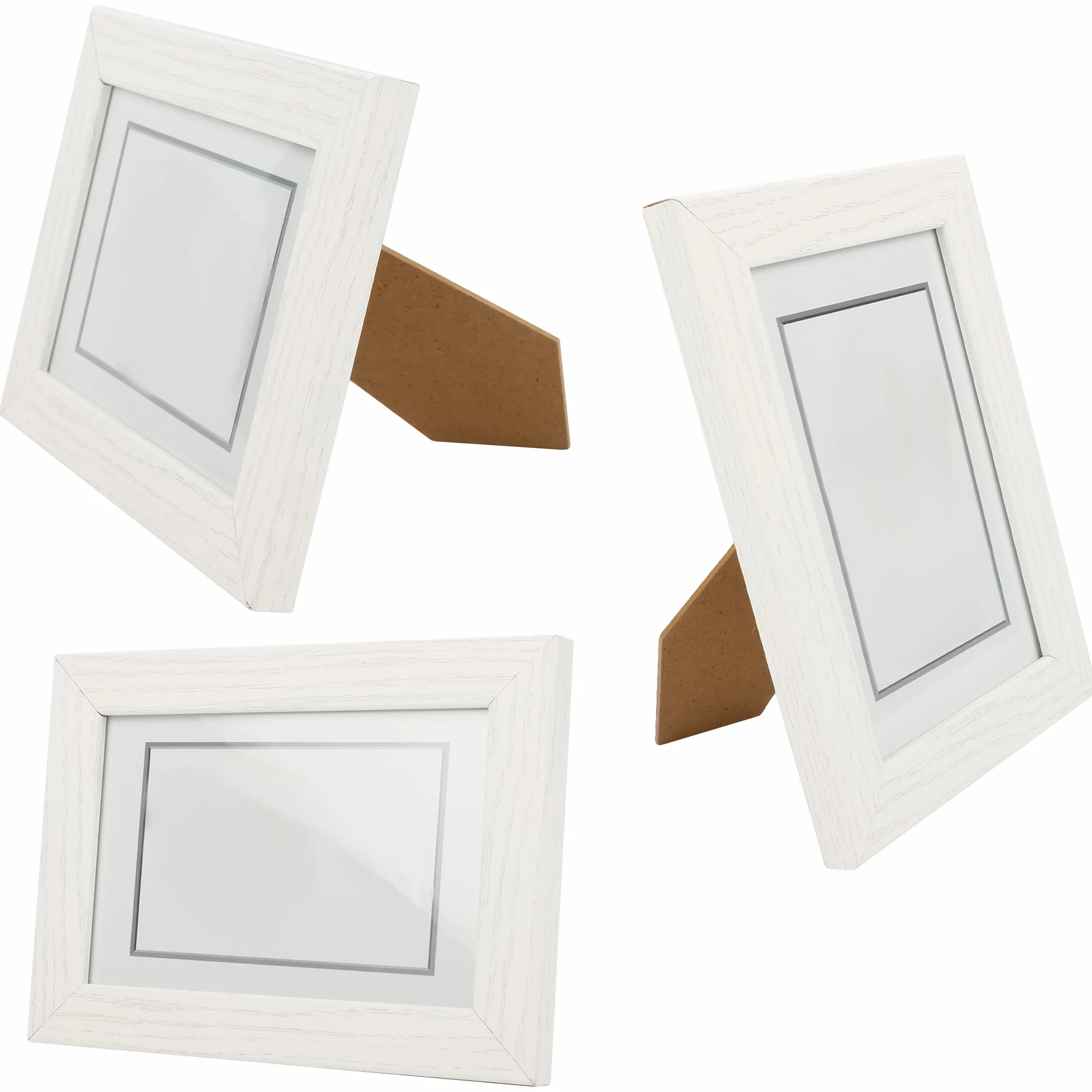 H HANSEL HOME Marco de Fotos 15 x 20 cm Blanco Madera Cristal Decoracion