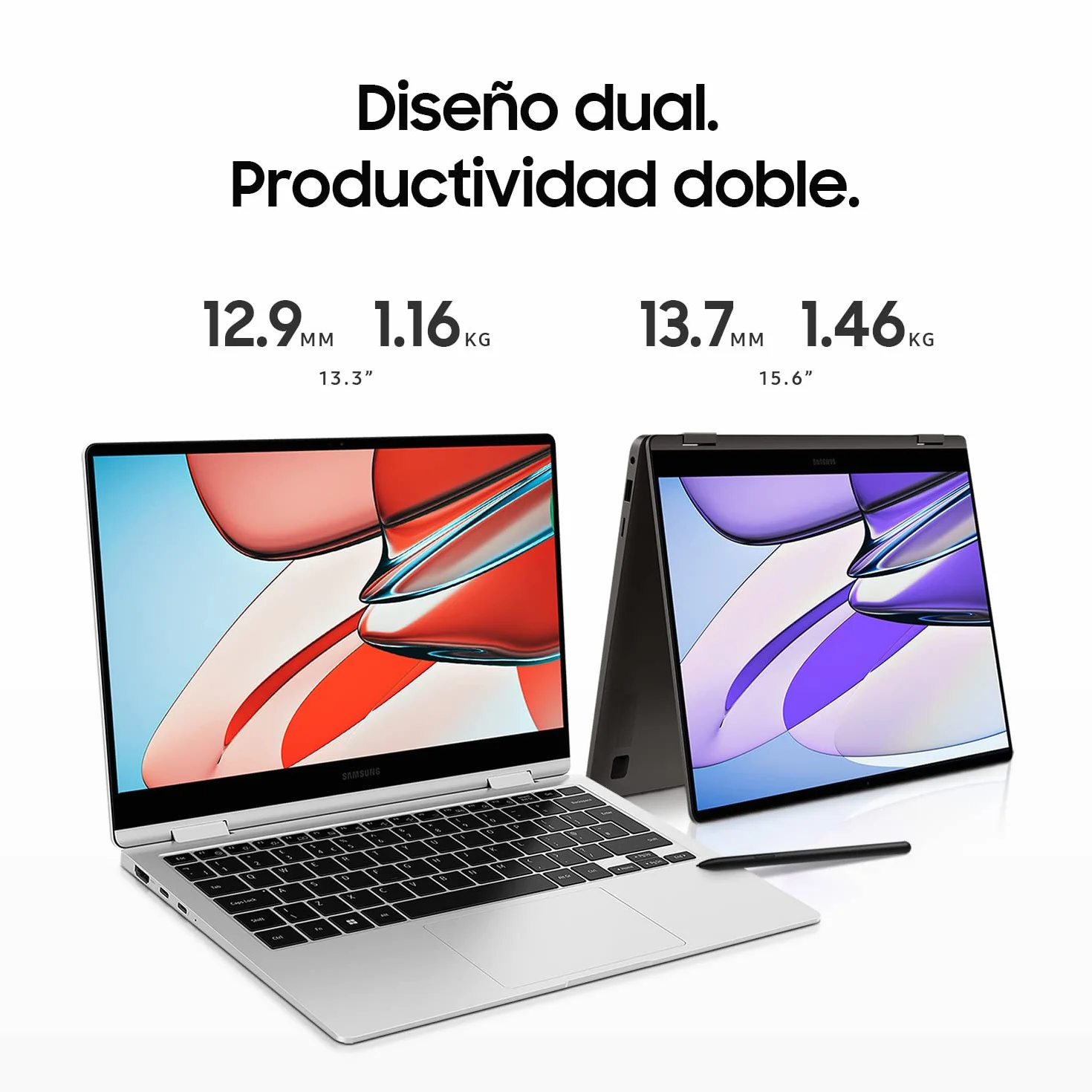SAMSUNG Galaxy Book3 360 - Portátil convertible 13.3" WQXGA+ (Intel Core i5-1360P, 16GB RAM, 512GB SSD, Intel Iris Xe, Windows 11) Grafito - Teclado QWERTY español