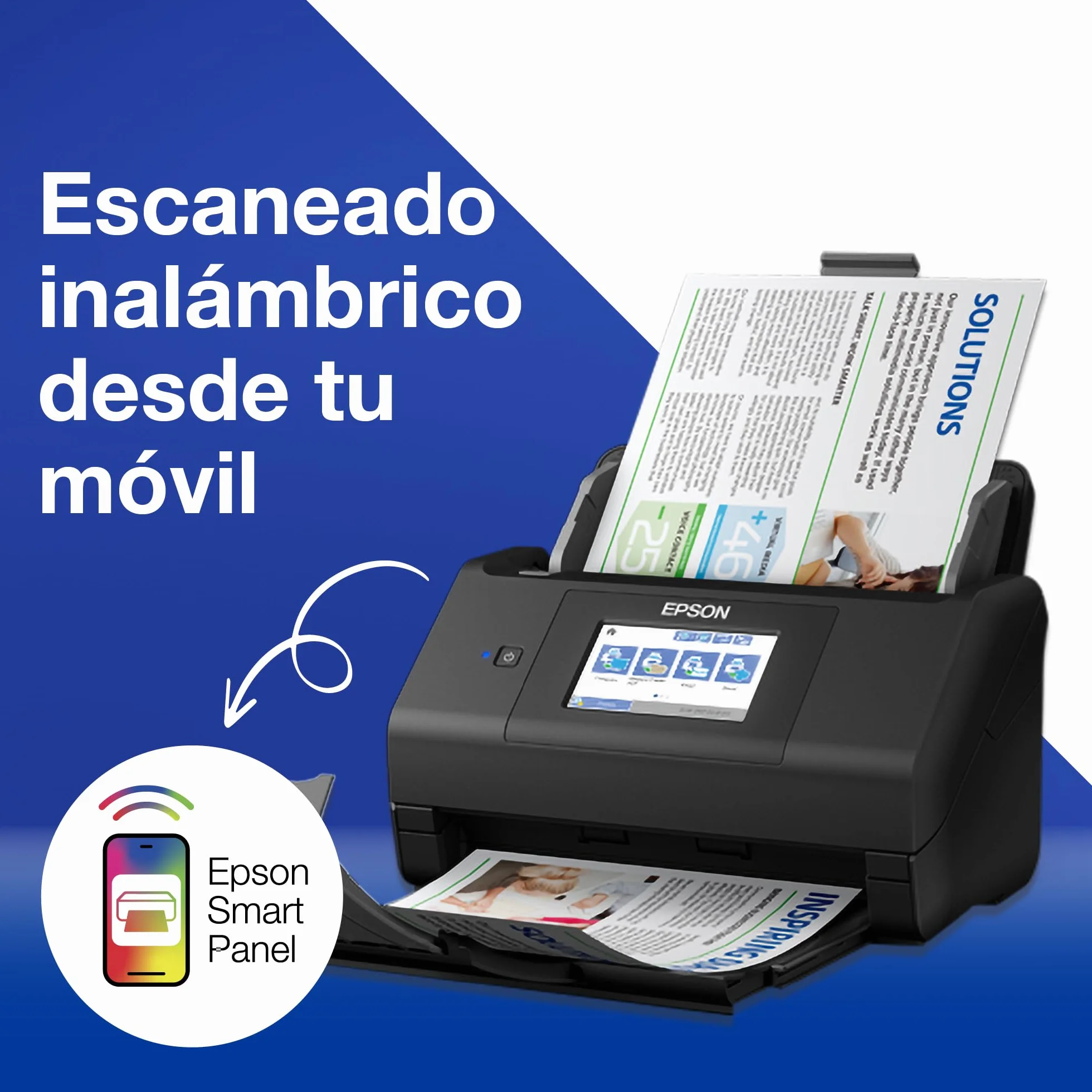 Epson - Workforce ES-580W, escáner de Documentos (sin PC, 35 páginas o 70 fotogramas por Minuto, hasta A4, escaneo a Doble Cara de una Sola Vez, orientación automática)