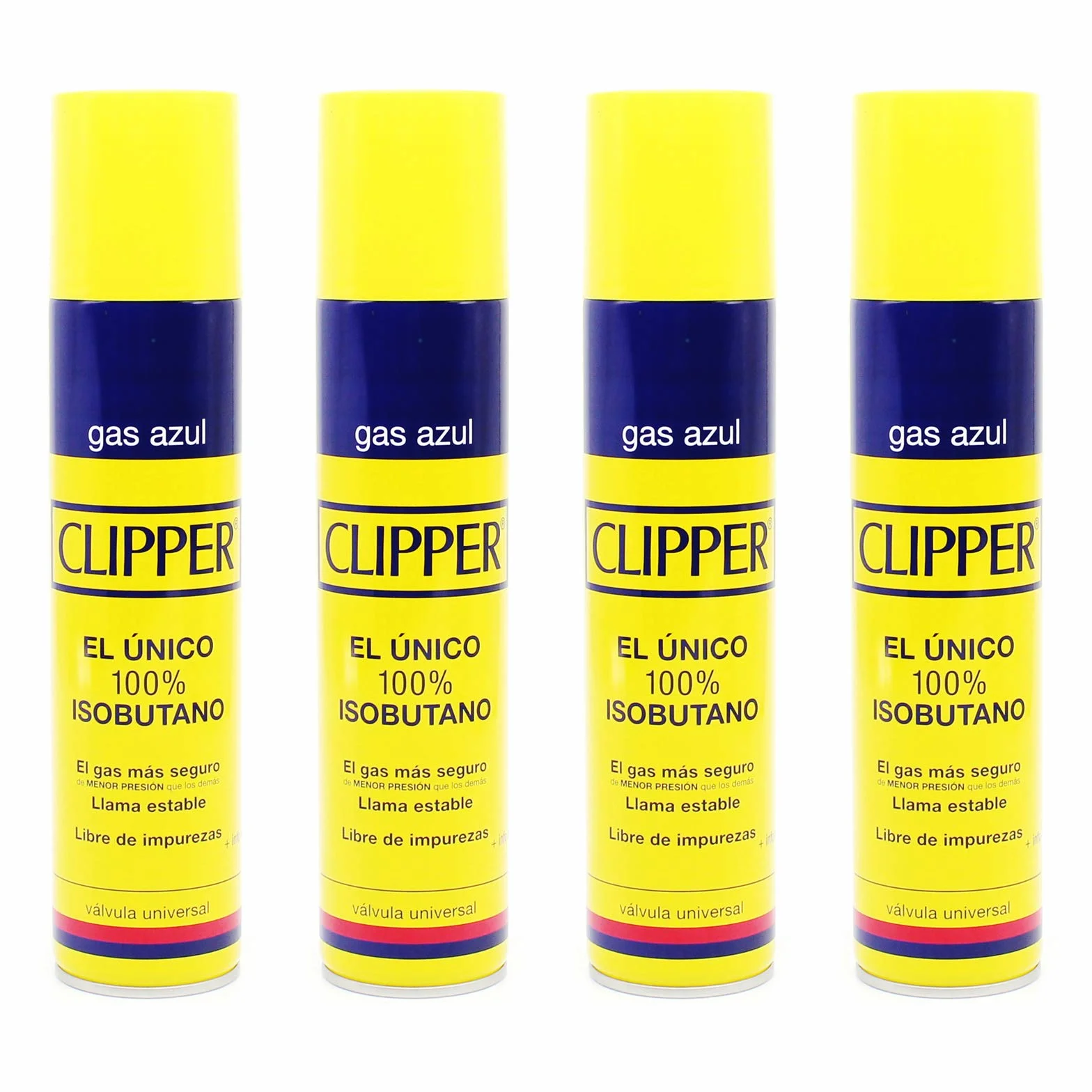 Clipper Gas Azul Isobutano 300 ml x 4