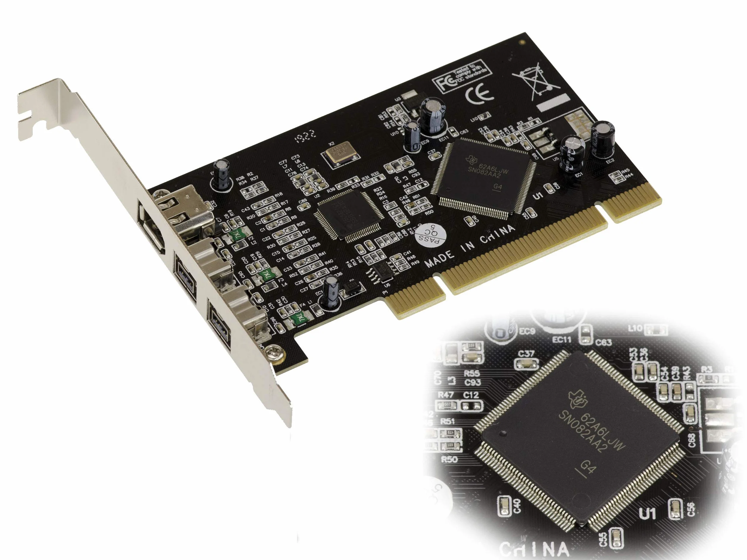 KALEA-INFORMATIQUE Tarjeta controladora PCI Firewire 800 y 400 IEEE1394A e IEEE1394B en Puerto PCI de Salida 2+1 con chipset TI SN082AA2