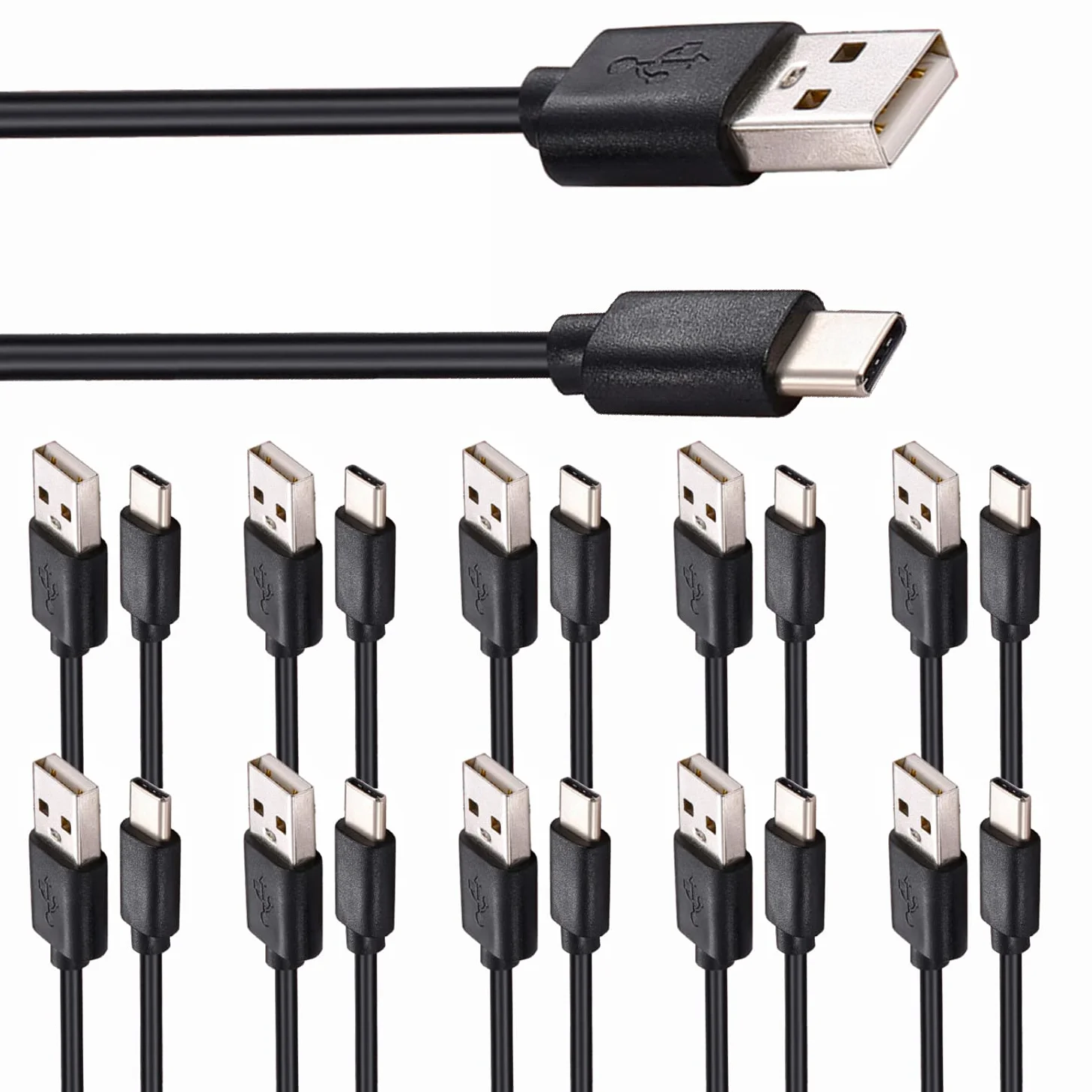 Cable USB tipo C de carga rápida [paquete de 10 unidades de 3.3 pies], USB-A a USB-C, cable de carga a granel compatible con Samsung Galaxy S10 S9 S8 S20 S21 Plus A52 A21 A32 A11, Note 10 9 8