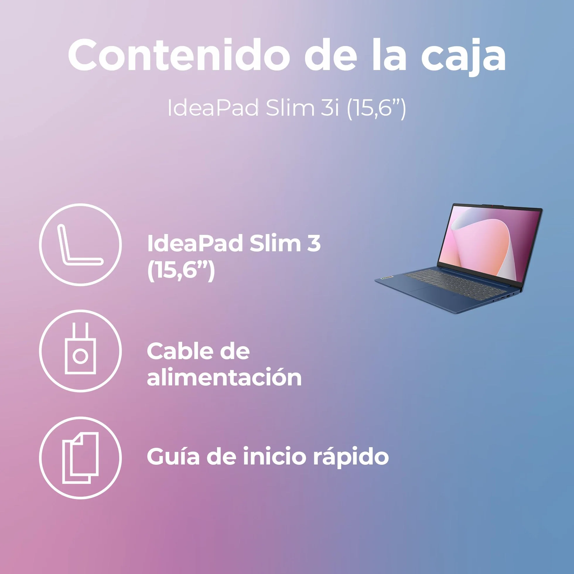Lenovo IdeaPad Slim 3 Gen 8 – Ordenador Portátil 15.6'' FHD (Intel Core i3-N305, Intel UHD Graphics, 8 GB RAM, 256 GB SSD, Wi-Fi 6, Win 11 Home, Office Trial) Teclado QWERTY Español - Azul Abismo