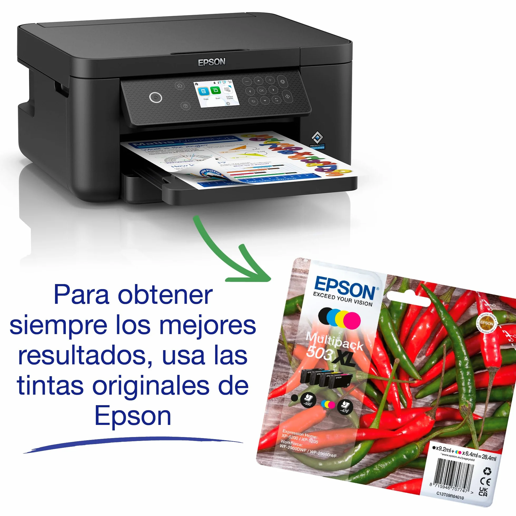 Epson Impresora de inyección de Tinta multifunción Expression Home XP‑5200 A4 con conectividad inalámbrica
