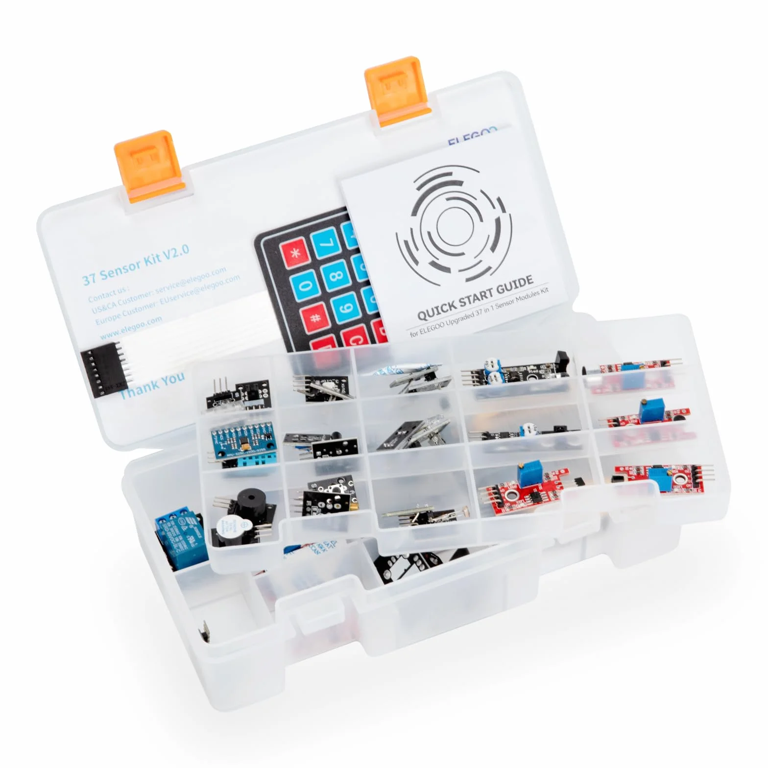 ELEGOO 37-en-1 Kit de Módulos de Sensores para Arduino UNO R3 Mega 2560 Nano Raspberry