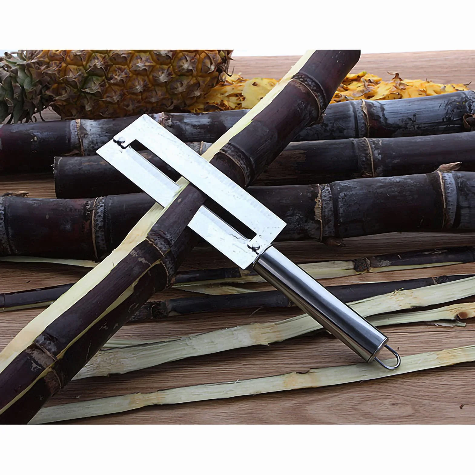 Cuchillo de Acero Inoxidable, Doble Cara, Pelado de Frutas, Cuchillo de Caña de Azúcar