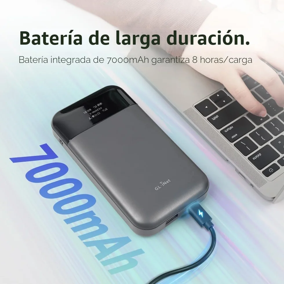 GL.iNet GL-E750V2 (MUDI) Punto de Acceso Wi-Fi portátil 4G LTE para Viajes | Dispositivo de Punto de Acceso Móvil, OpenWrt, OpenVPN, WireGuard, Tor, 7000mAh, Versión Global