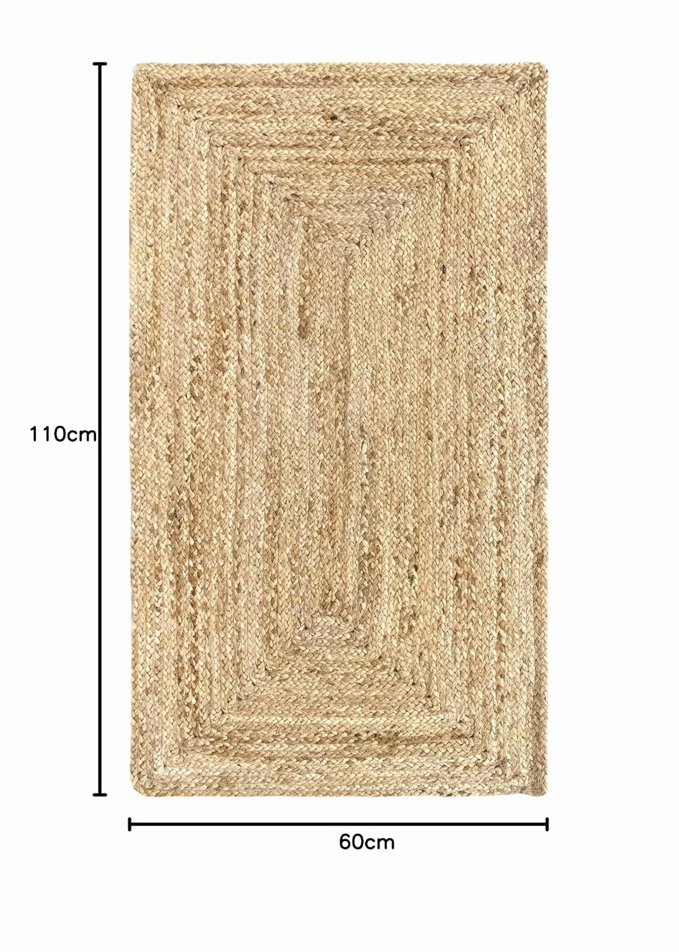 HAMID Alfombra Yute Alhambra Natural 100% Fibra de Yute Trenzado a Mano (60x110cm)