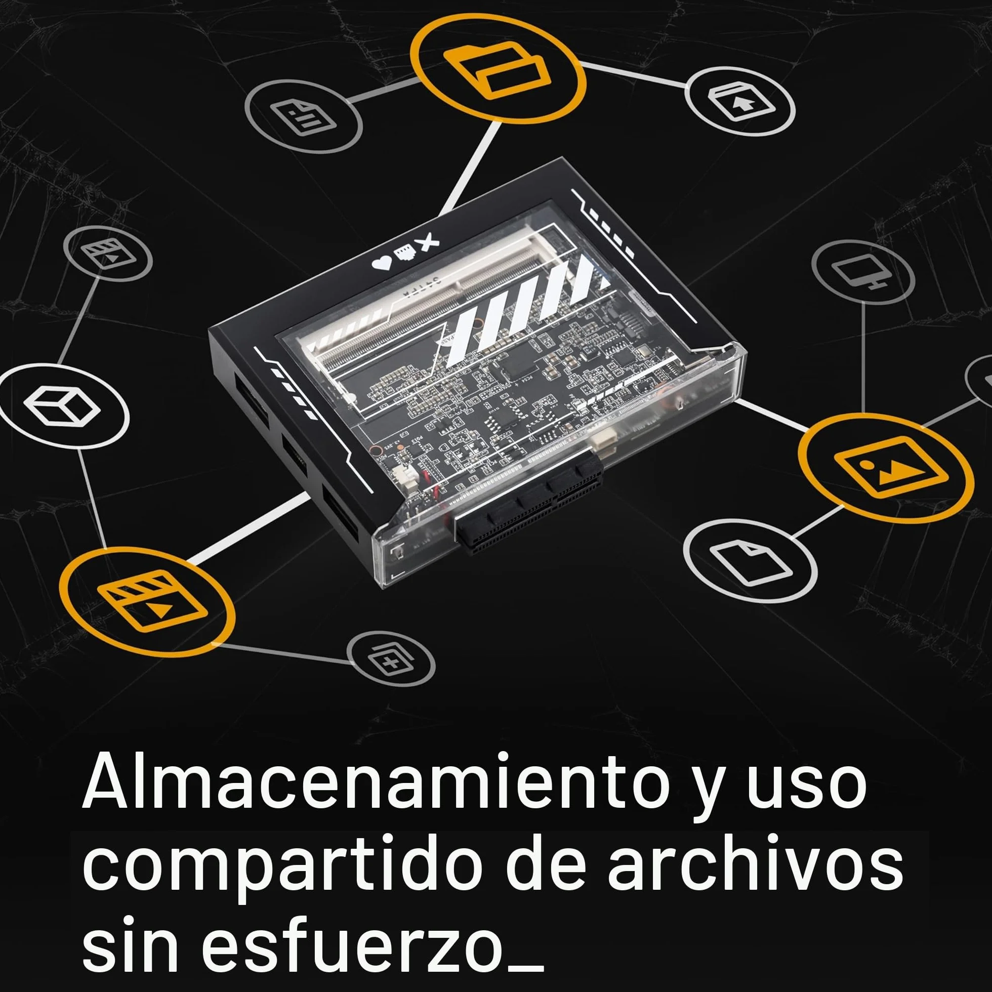 ZimaBlade 7700 Paquete de Almacenamiento Servidor monoplaca x86 para Cyber Native(con RAM y Adaptador Tipo C), PCIe x4, Multimedia Gigabit Ethernet 4K, Almacenamiento Conectado en Red