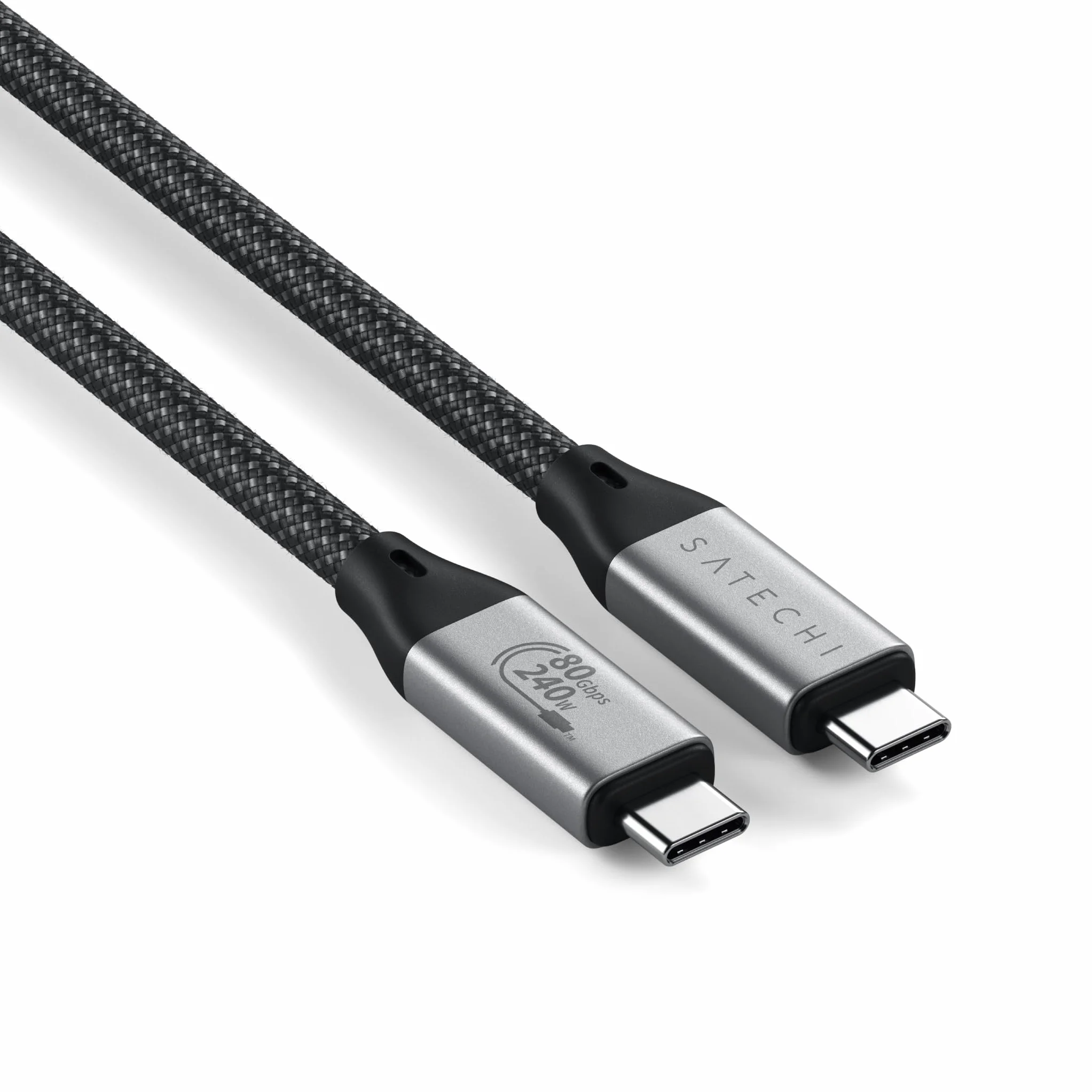 SATECHI Cable USB4 V2 Pro de Carga Rápida PD 240 W con Longitud de 1,2 m, Datos 120 Gbps, USB-C a USB-C, Resolución 8K@60Hz - 4K@120Hz, Thunderbolt 5/4/3 para MacBook Air/Pro/Neo y más