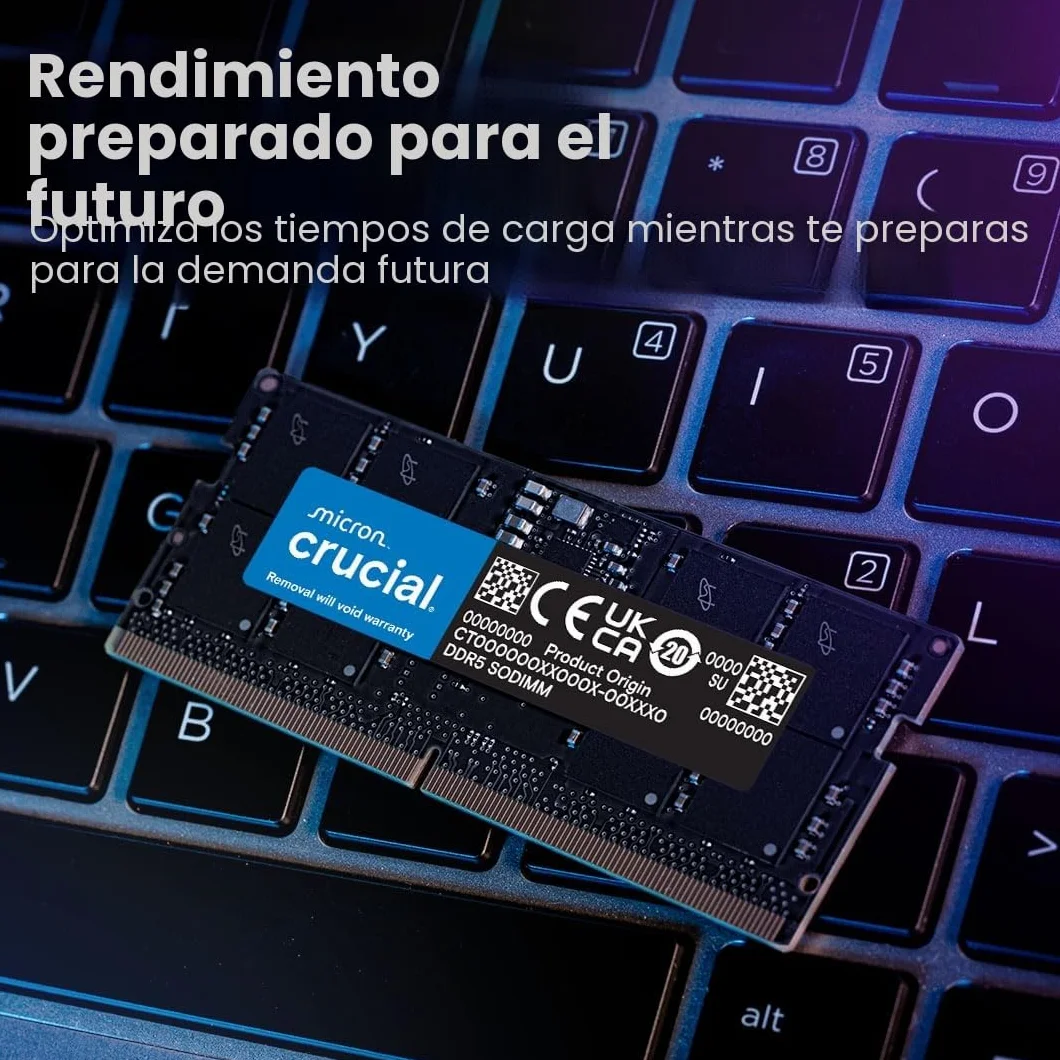 Crucial RAM DDR5 32GB 5600MHz SODIMM, Memoria para Ordenador Portátil/Laptop, Mini PC, (o 5200MHz / 4800MHz) CL46 - CT32G56C46S5