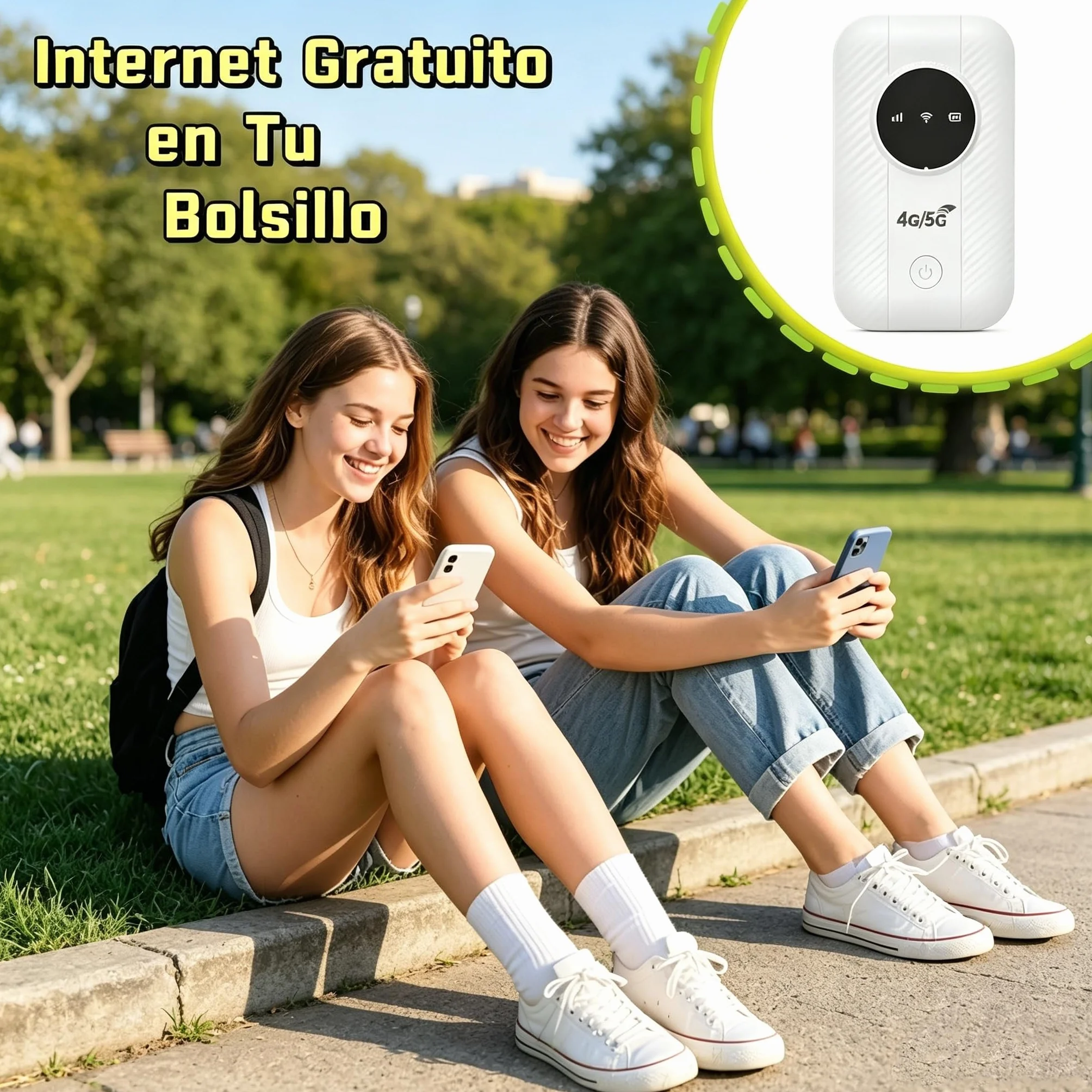 Router WiFi Portátil 4G/5G Desbloqueado con Ranura SIM, Conexión para 10 Dispositivos, Cobertura 4G/5G, Compatible con Todos los Operadores, Seguridad WPA2, Ideal para Viajes y Teletrabajo