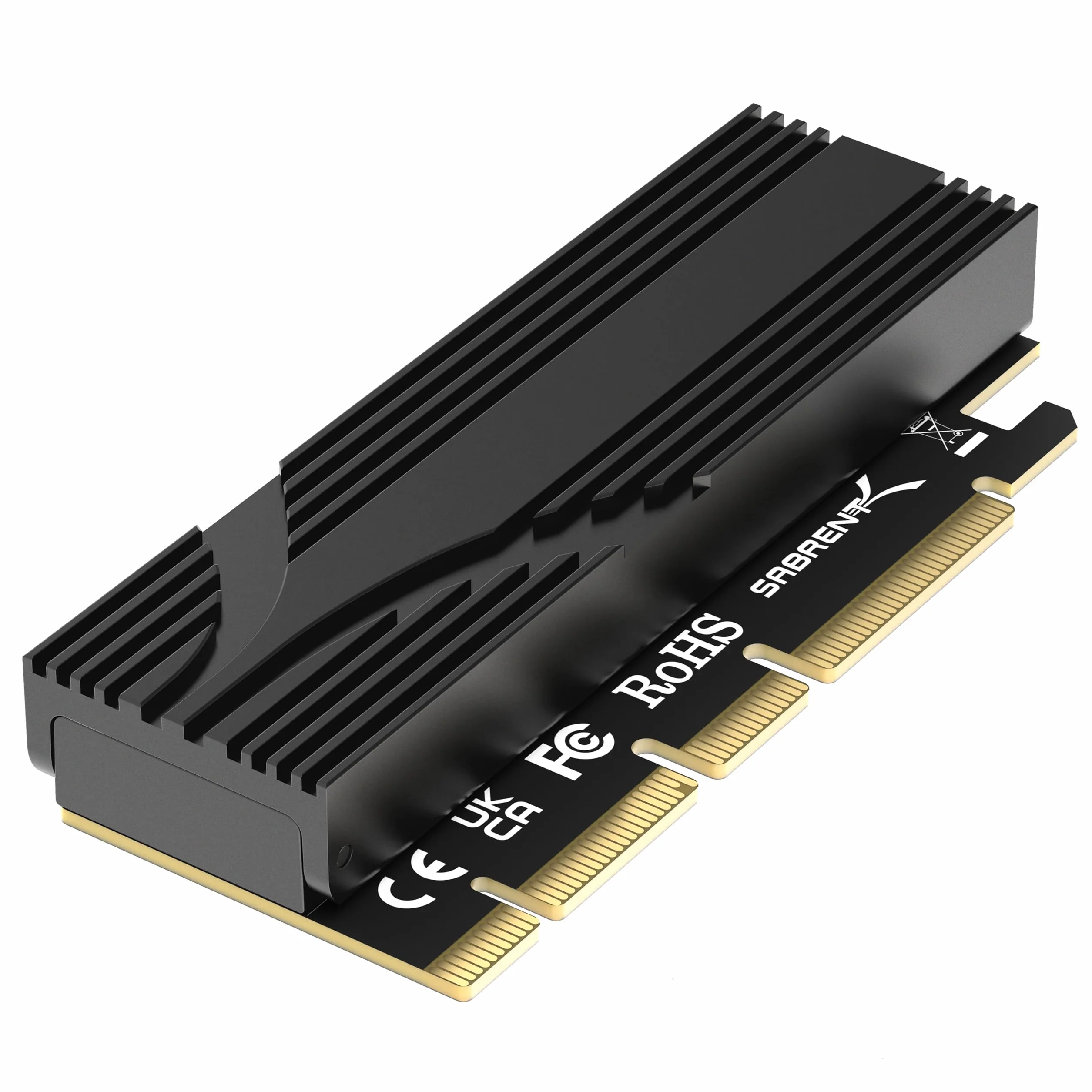 SABRENT Adaptador M.2 NVMe SSD a PCIe X16 Sin Herramientas | Con Disipador de Calor de Aluminio, Adaptador PCIe para SSD Gen5 PCIe 5.0, Compatible con Generaciones Anteriores (EC-TFPE)