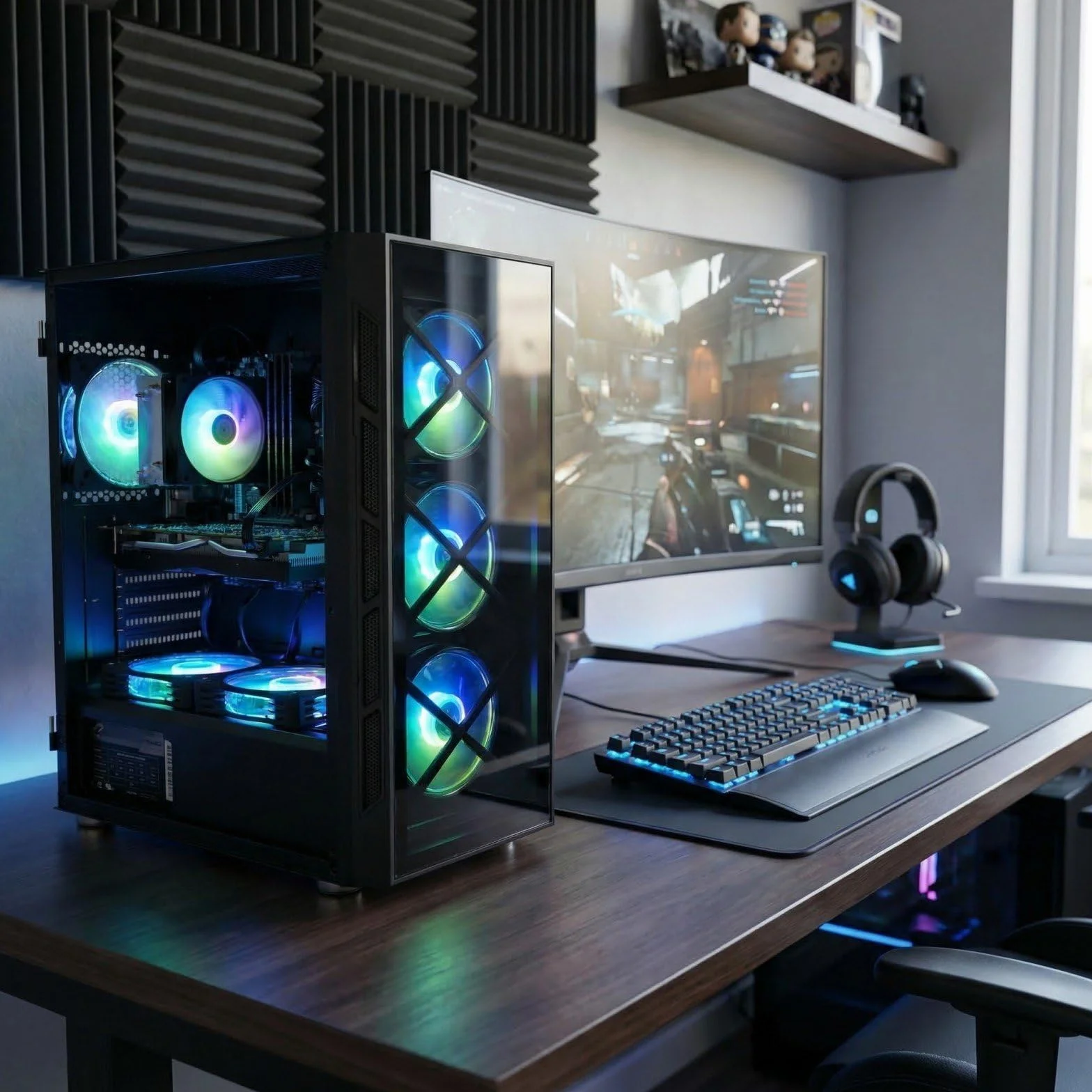 STGsivir PC Gaming, Ordenador de Sobremesa Gaming, Core i7 hasta 3.9GHz, Geforce GTX 1660 Super 6GB GDDR6, 32GB RAM,1TB SSD,WiFi 6,BT5.0,RGB Ventiladores x6,Windows11 Pro