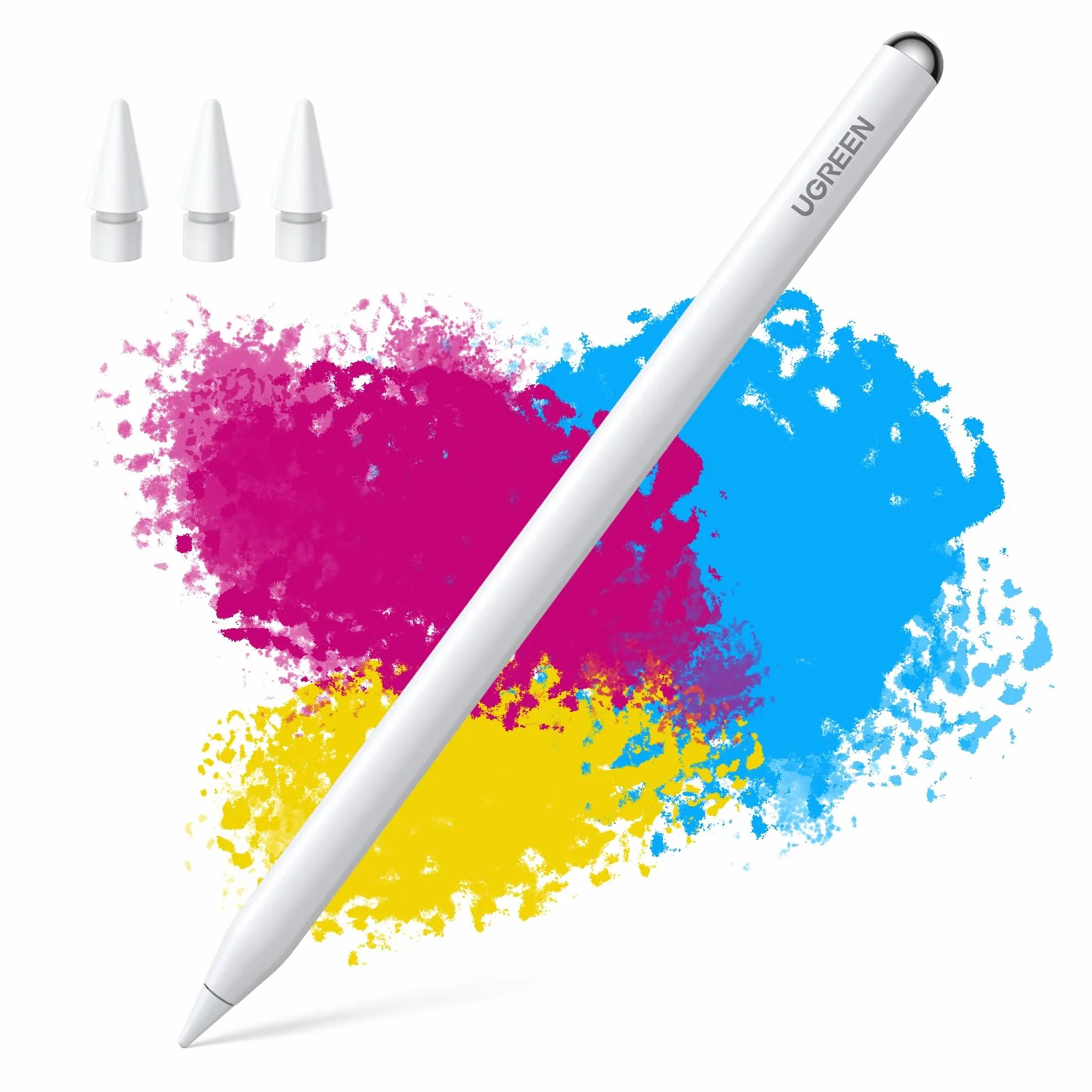 UGREEN Lápiz para iPad Carga Inalámbrica, Pencil Magnético para Tableta con Rechazo de Palma y Sensible a La Inclinación Compatible con Pro 12.9/11" 2018-2022/Air 4/5/10/Mini 6