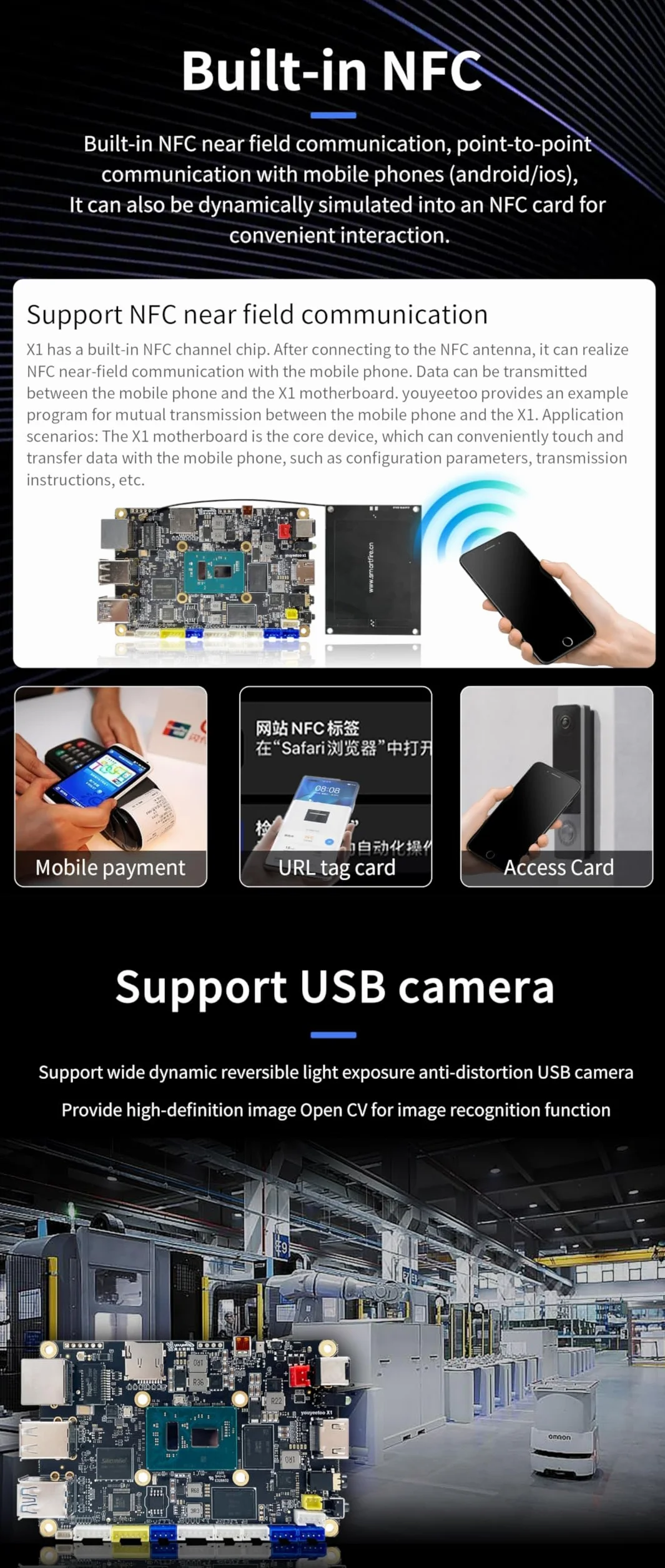youyeetoo X1 – N5105 – Ordenador de una sola placa – Servidor multimedia 4K dual – Ranuras M.2 duales, soporta 2280 NVMe mSATA SSD/WiFi 5 y WiFi 6 módulo – PCIE 3.0 - NFC (X1 (8 GB RAM + 256 GB eMM))