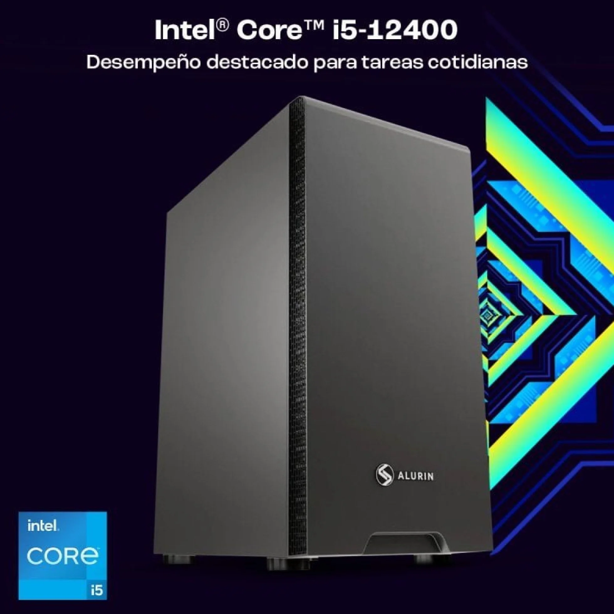 PcCom Work PC Sobremesa Intel Core i5-12400, 32GB RAM, 1TB SSD, Ordenador Oficina Alto Rendimiento, PC Profesional Rápido y Silencioso