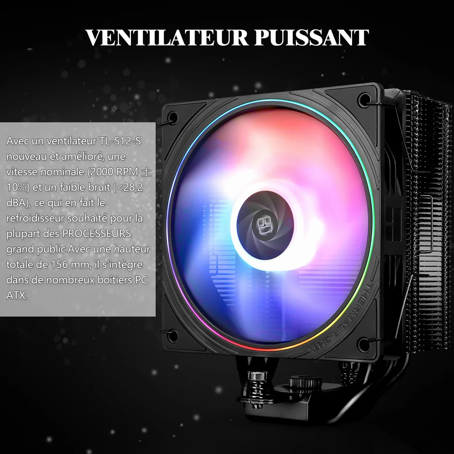 TR Assassin Spirit 120 EVO Negro Enfriador de CPU, Fan ARGB 120mm PWM Quiet, Tecnología AGHP 4, Soporte Intel LGA1700/1150/1151/1200 AMD AM4/AM5