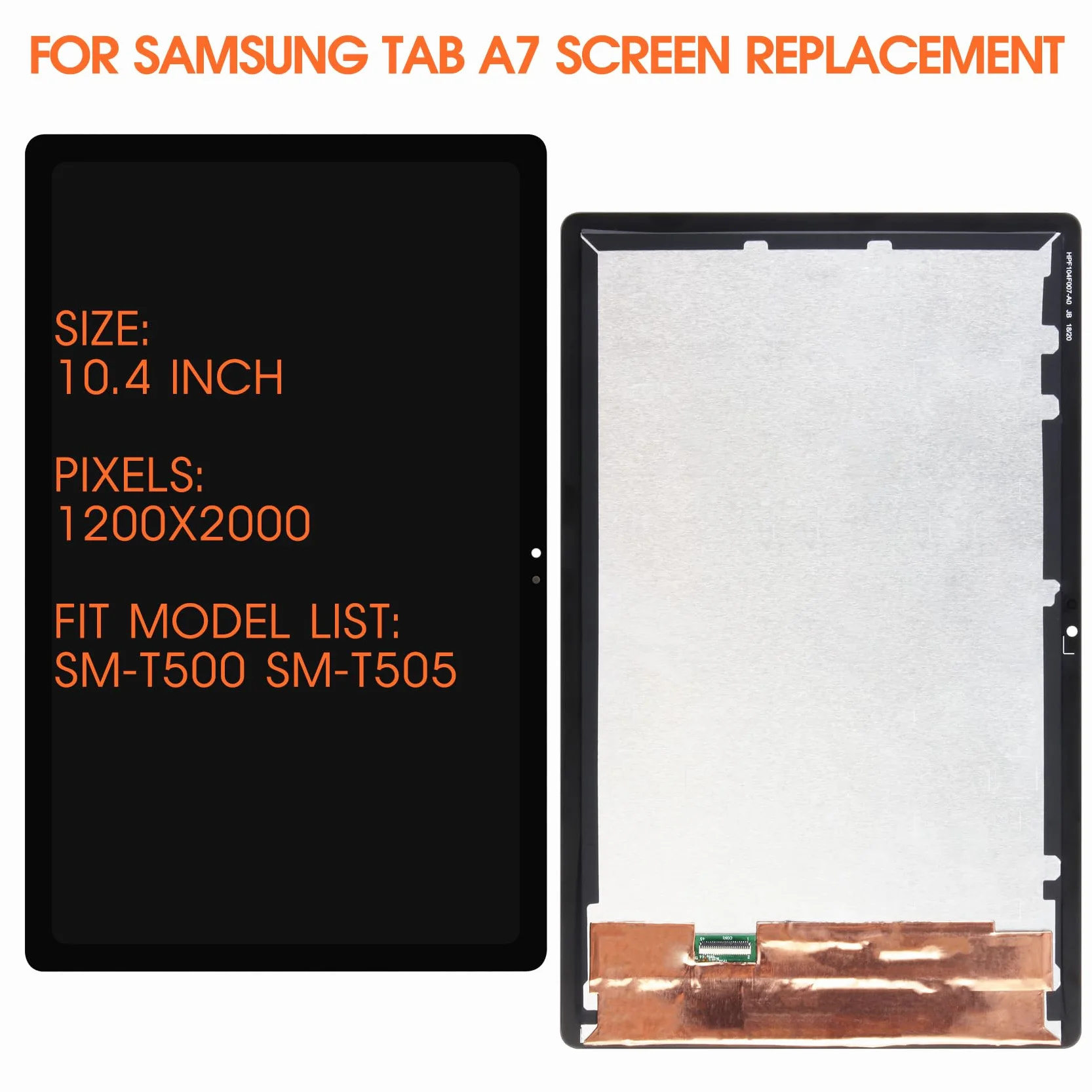 Pantalla LCD para Samsung Galaxy Tab A7 reemplazo de pantalla para Samsung Tab A7 SM-T500 Pantalla LCD de 10.4 pulgadas, pantalla táctil digitalizador, placa de vidrio, montaje completo con reparación