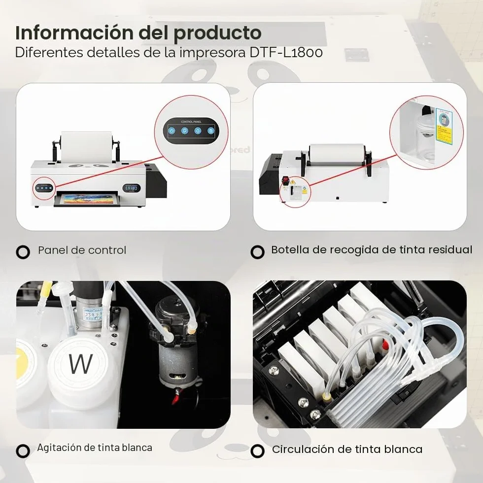 Procolored F13 DTF Printer Kit Máquina de impresión Directa sobre película con Horno de curado Ciclo de Tinta Blanca para Camisetas DIY Uso en pequeñas Empresas