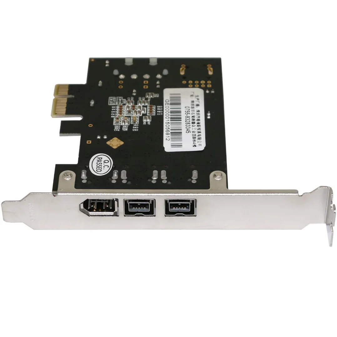 JMT PCIE Combo 3 Puertos 2X 1394B 9Pin 1x 1394A 6Pin PCI-Express Adaptador de Tarjeta FireWire Expansión IEEE 1394 B A para FireWire 800