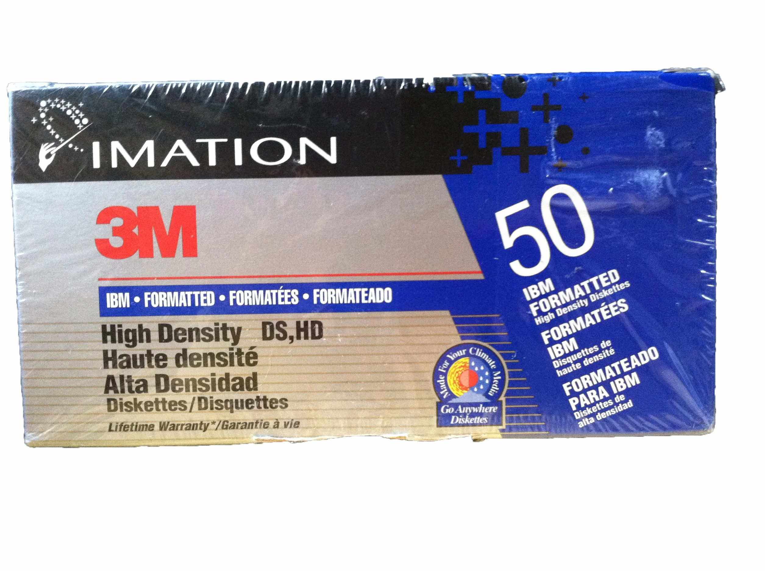 Imation 3,5 "disquetes 3 m IBM formato de alta densidad DS, HD 1.44 MB, Caja de 50