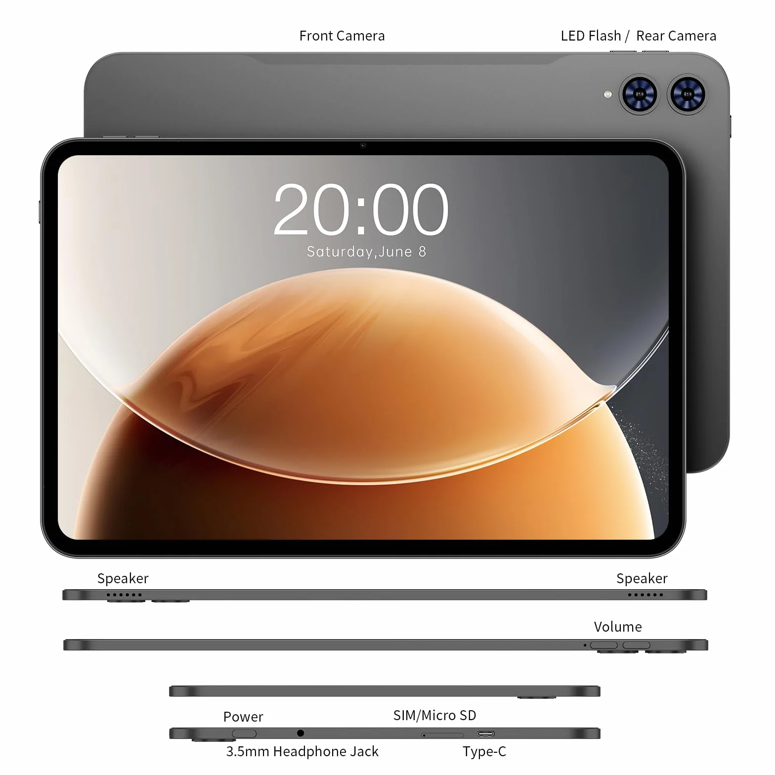 TECLAST T65 Tablet 13.4 Pulgadas Android 16, 120Hz Tablet, Gemini AI, 4G LTE Doble SIM, Widevine L1, 26GB RAM+128GB ROM, Octa-Core 2.2GHz, 8000 mAh, 5G WiFi, GPS, Tablets Grande para Ver Películas