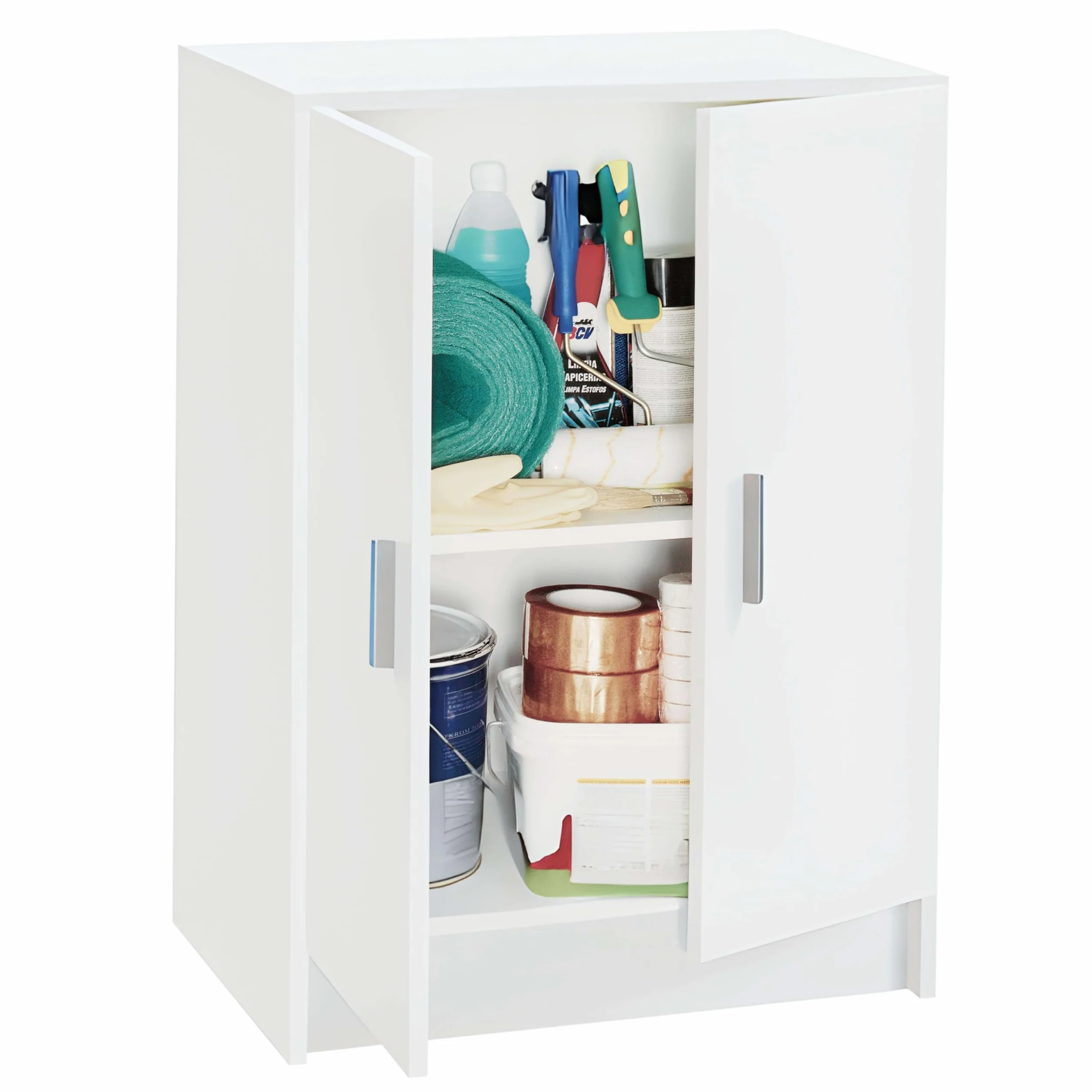 Habitdesign Armario Multiusos Bajo 2 Puertas Blanco Mate 80x59x37 cm